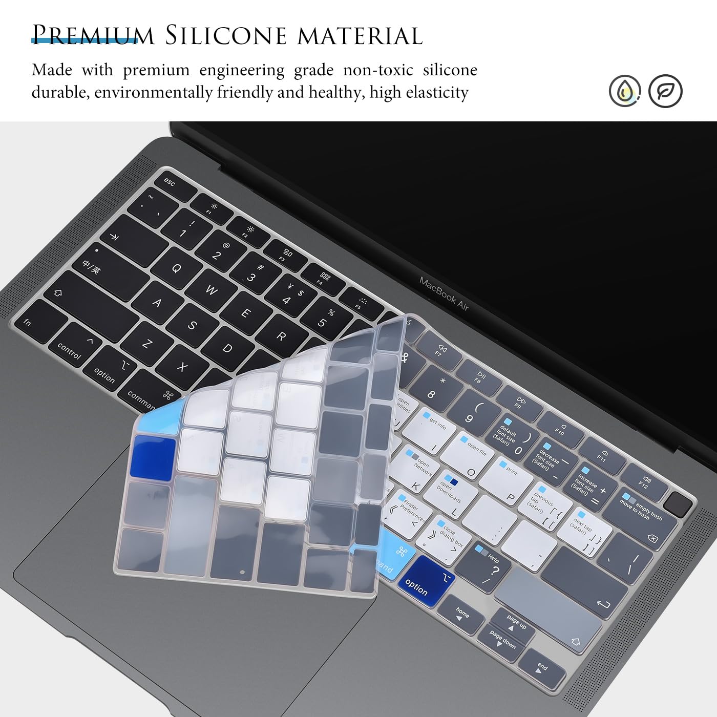 Keyboard Cover For Macbook Air 13 Inch 2020 A2337 M1 A2179 With Touch Id Magic Keyboard,Macbook Air 13 Keyboard Skin With Mac Os