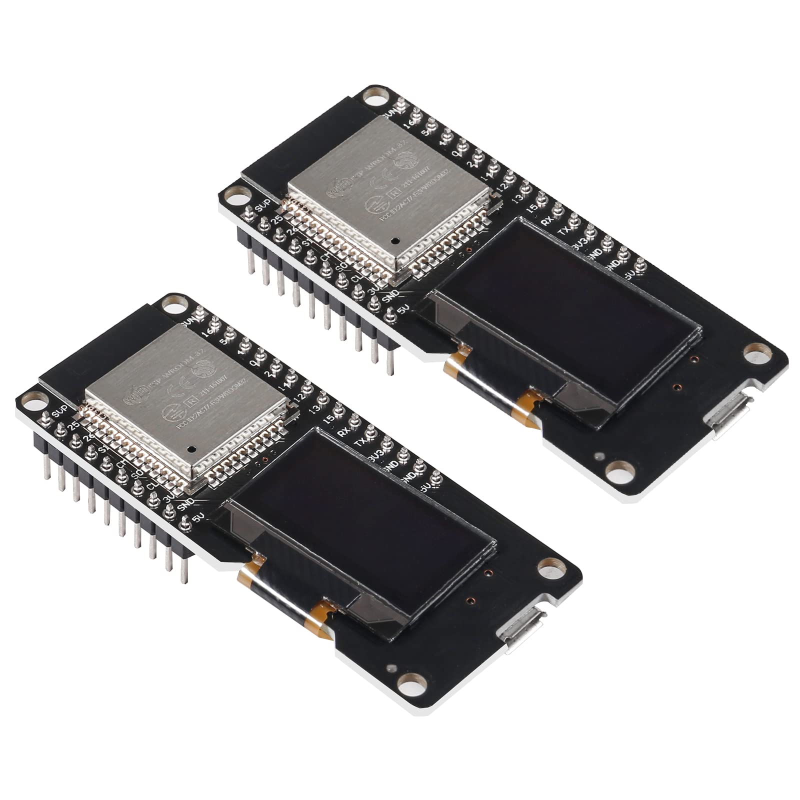 Aitiao 2Pcs 0.96'' Oled Esp32 Esp32 Display 2.4Ghz Wifi Bluetooth Dual Mode Development Board Display For Wemos D1 Ap Sta