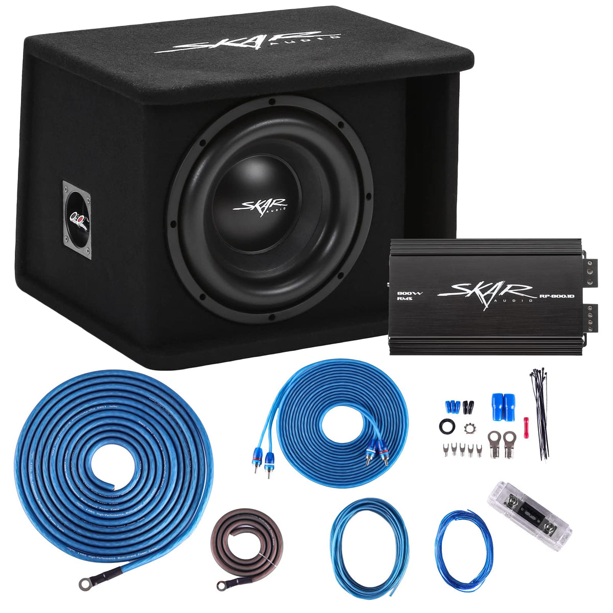Skar Audio Single 10' Complete 1, 200 Watt Sdr Series Subwoofer Bass Package   Includes Loaded Enclosure With Amplifier