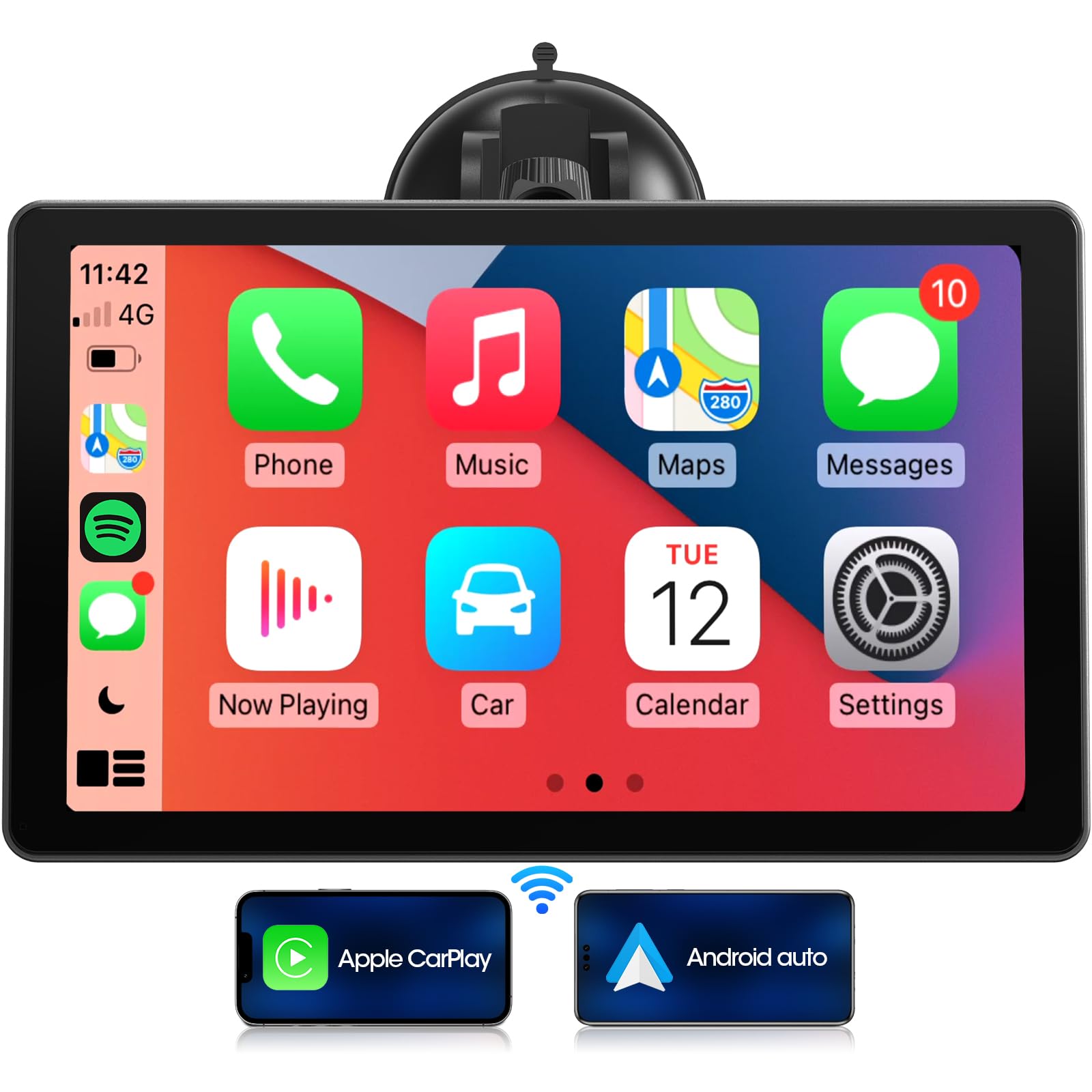 Portable Car Stereo Wireless Carplay   9 Inch Wireless Android Auto Car Screen   Bluetooth Ips Display Mirror Link Gps Navigatio