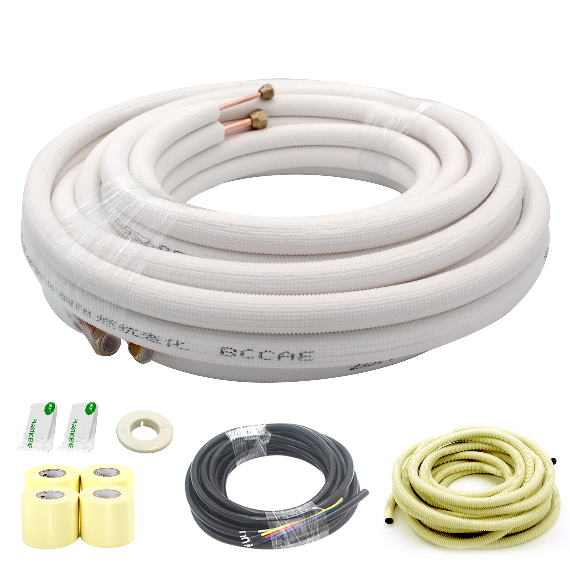 Taderuily 33 Ft Mini Split Line Set,Air Conditioning Copper Tubing Pipe Extension,1/4'' & 3/8'' 3/8'' Pe Thickened For Ac And He