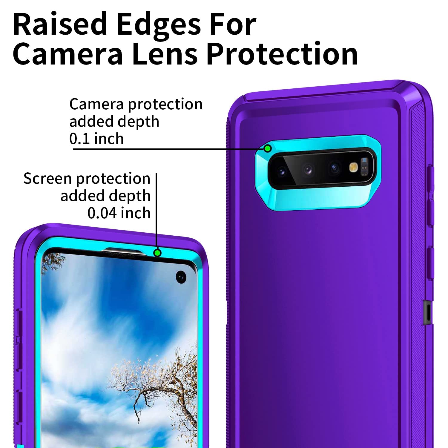 Mieziba For Galaxy S10 Case,Heavy Duty Shockproof Dust/Drop Poof 3 Layers Full Bady Protection Rugged Case For Galaxy S10,Purole