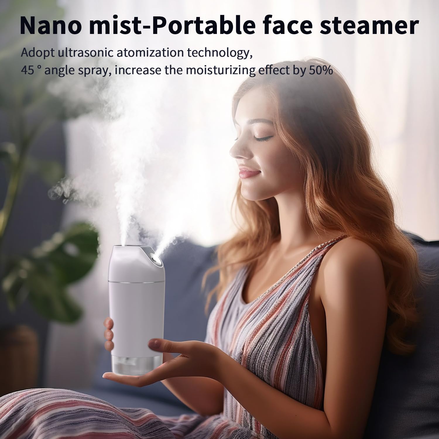 Handfan Small Humidifier, 500Ml Portable Mini Humidifier Rechargeable, Battery Operated Personal Humidifier, For Bedroom, Office