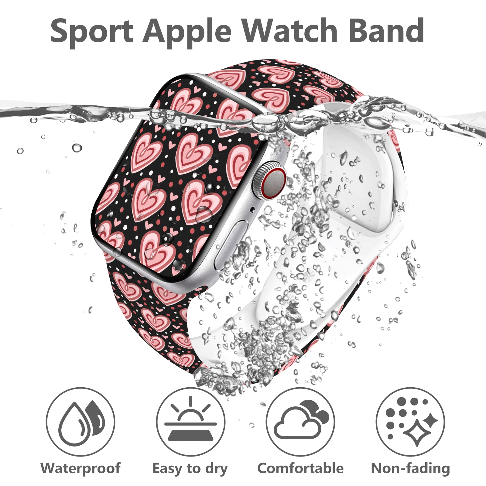 Vieeki Valentine'S Day Love Watch Band Compatible With Apple Watch Band 38Mm 40Mm 41Mm 42Mm 44Mm 45Mm 49Mm For Women Men Lover,