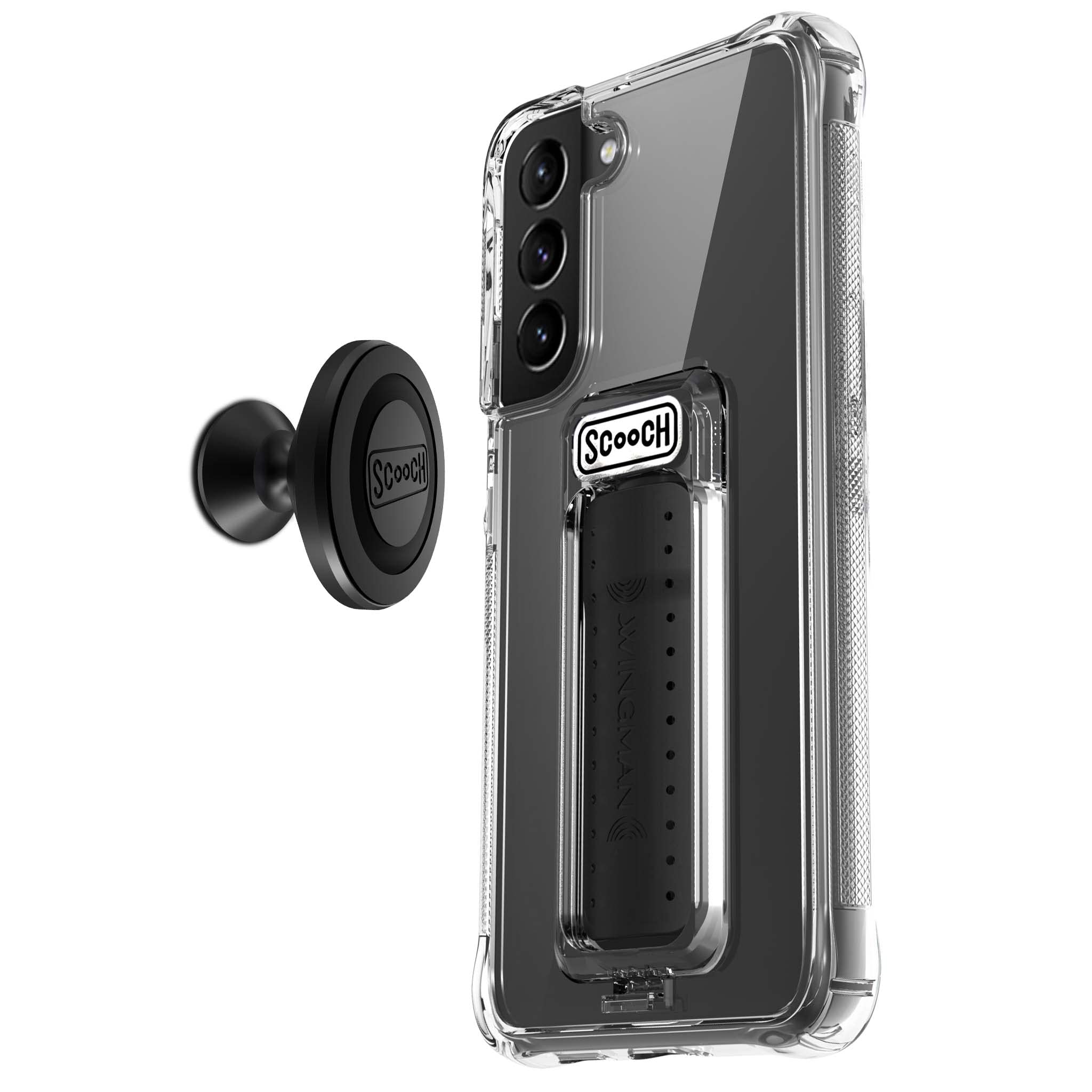 Scooch Wingman Case With Pop Out Car Mount, Grip, And Kickstand For Samsung Galaxy S22+ Plus Case [10 Ft Drop Protection] Bundle
