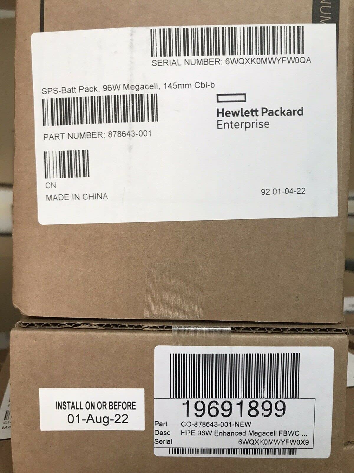 Hpe 96W Enhanced Megacell Battery Flash Back Write Cache (Fbwc)   878643 001