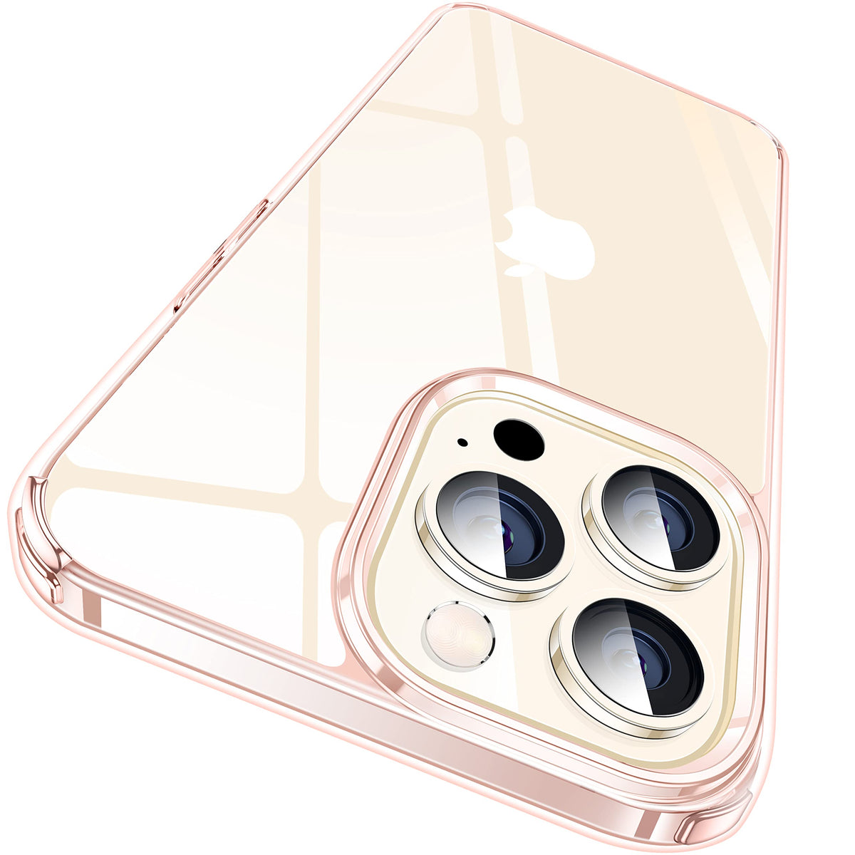 Casekoo Rose Gold For Iphone 14 Pro Case, [Never Yellow Technology] [10Ft Mil-Grade Protection] Transparent Slim Cover Women Men