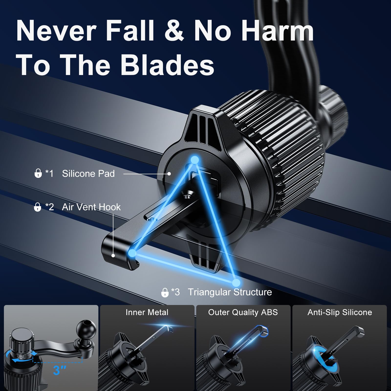 Xuenair Z Fold 7 6 5 4 3 2 Car Mount Accessories, [2 Forms & Thick Case Friendly] Gravity Cell Phone Holder Mount For Samasung G