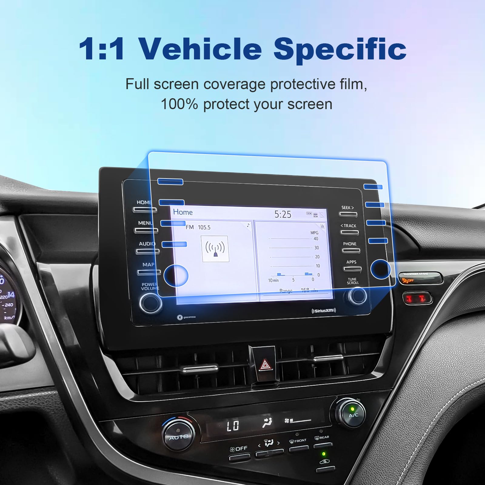 Coleya (2Pc) 2021 2023 2024 Camry Screen Protector For Toyota Camry (Le/Se/Se Nightshade/Trd) 7 Inch Touch Screen, High Clarity