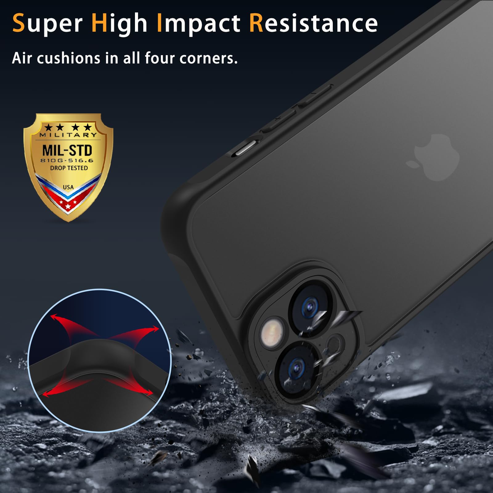 Pinlisheng Matte Case For Iphone 13 Mini Case,Shockproof Protective Hard Back Slim Phone Case,Frosted Translucent Back Phone Cov