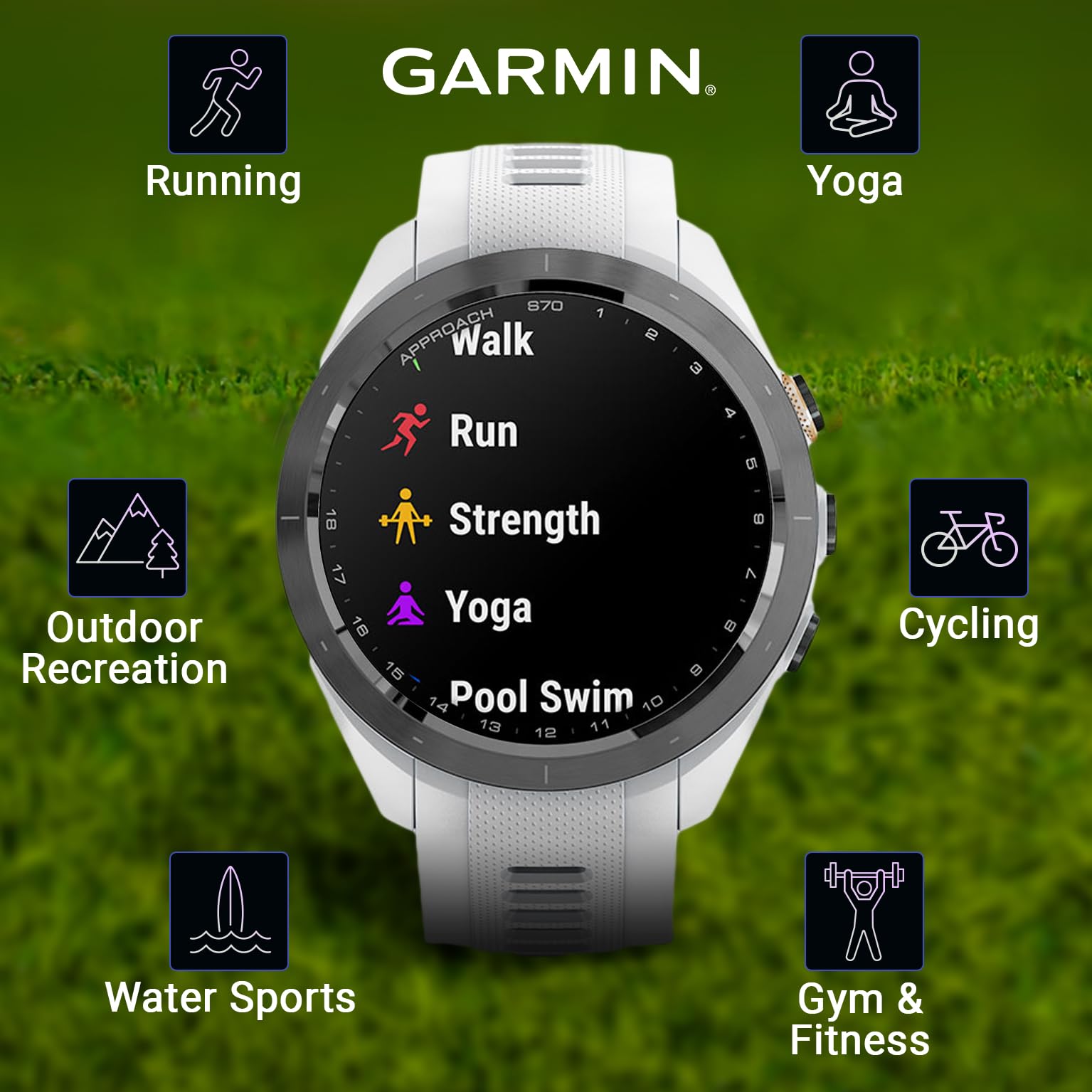 Wearable4U - Garmin Approach S70 - Ceramic 42 Mm Golf: 1.2'' Amoled Display Up To 10 Days Battery Life, Multisport High-Performa