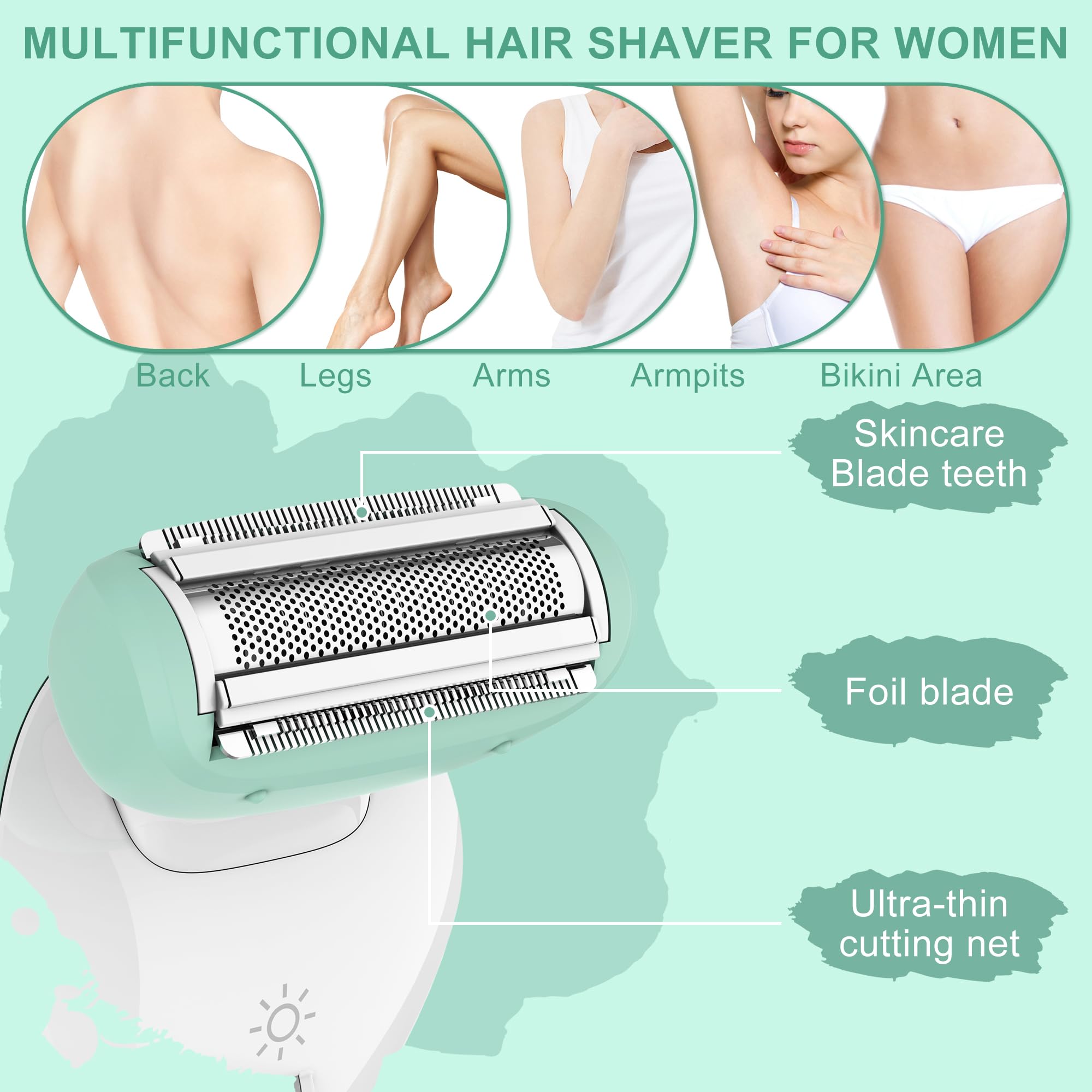 Solimpia Lady Shavers Electric Shaver For Women Electric Razor For Arm Leg Armpit Bikini Cordless Portable Painless Ipx6 Waterpr