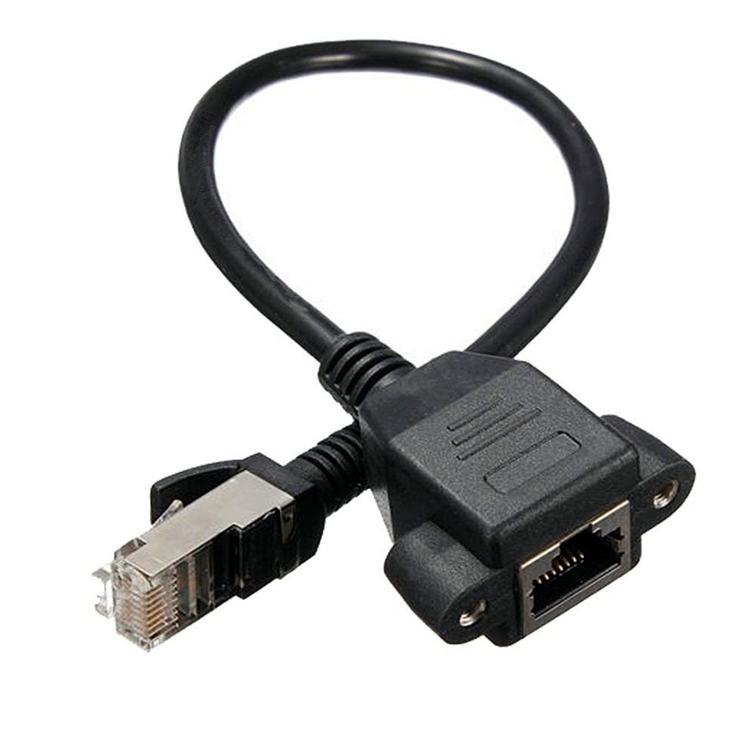 Anrank Ethernet Extension Cable, Ec45030Ak Rj45 Male To Female Ethernet Lan Network Extension Cable Black - 1Ft/0.3M