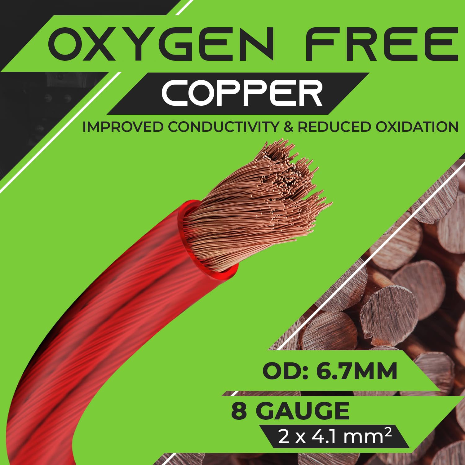 Gearit 8 Gauge Wire Oxygen Free Copper Ofc (25Ft   Red Translucent) 8 Awg   Primary Automotive Wire Power/Ground, Battery Cable,