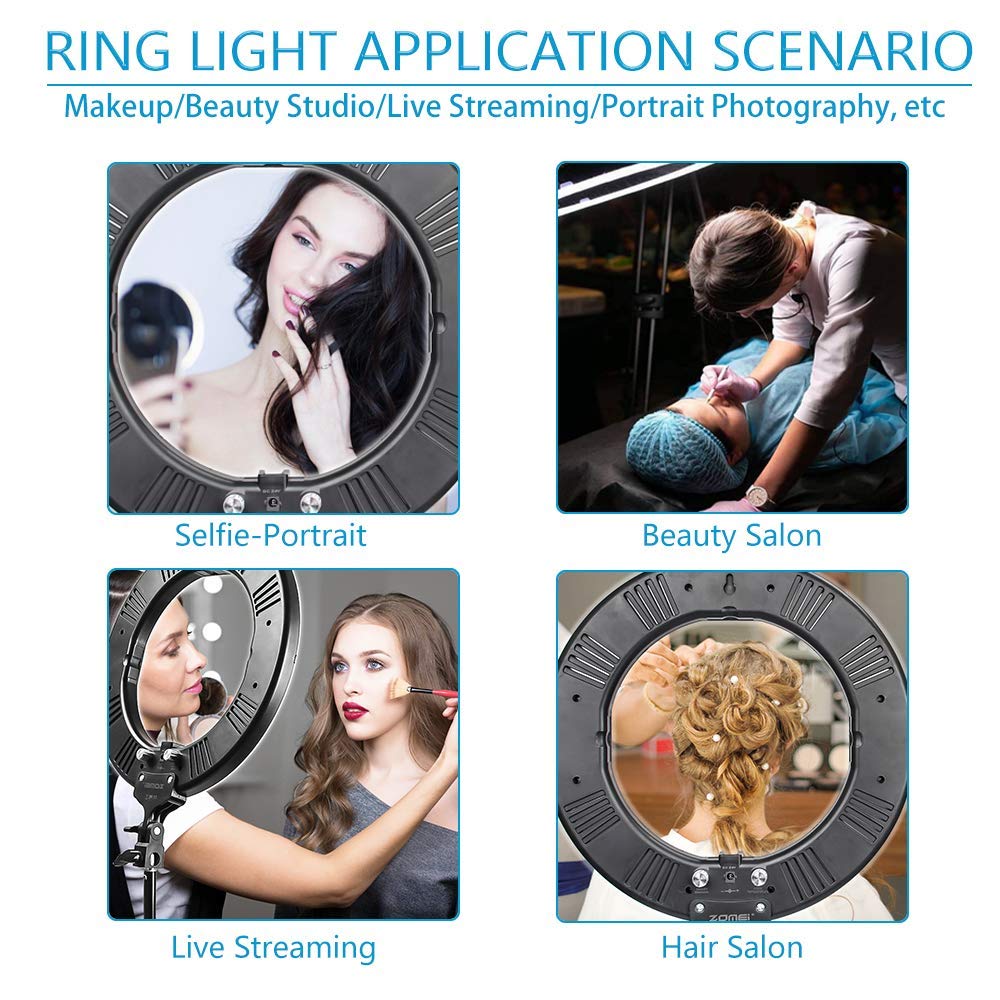 Professional Ring Light With Stand Dimmable Led Ring Light Bi Color Selfie Ring Light For Phone, Makeup Selfie Photography Ring