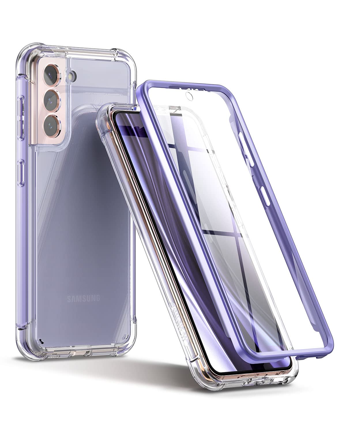 Suritch For Samsung Galaxy S21 Clear Case 6.2'' (Only), [Built In Screen Protector] Full Body Protective Hard Shell+Soft Tpu Pho