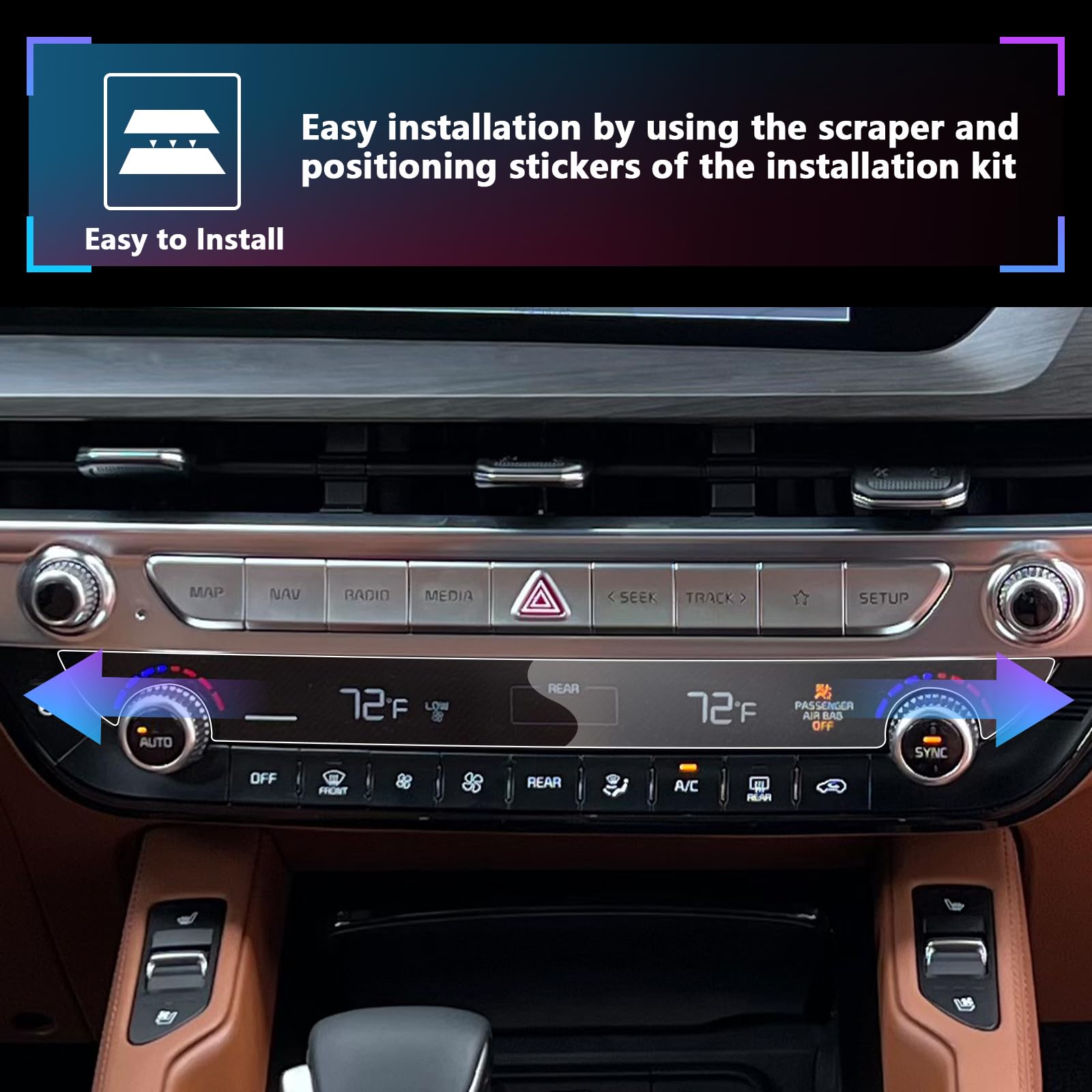 Sxcy For 2023 2024 Kia Telluride Screen Protector Air Conditioning For 2024 Kia Telluride Accessories [2Pcs Nano Soft] 2023 2024 Telluride Ac Screen