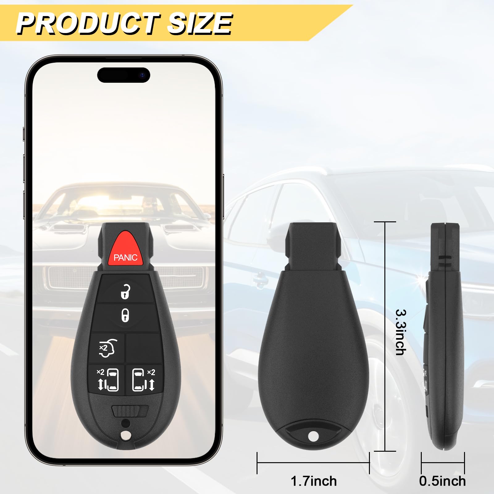 Vurkcy Key Fob Replacement For 2008-2020 Dodge Grand Caravan/ 2008-2016 Chrysler Town And Country Car Keyless Entry Remote Contr