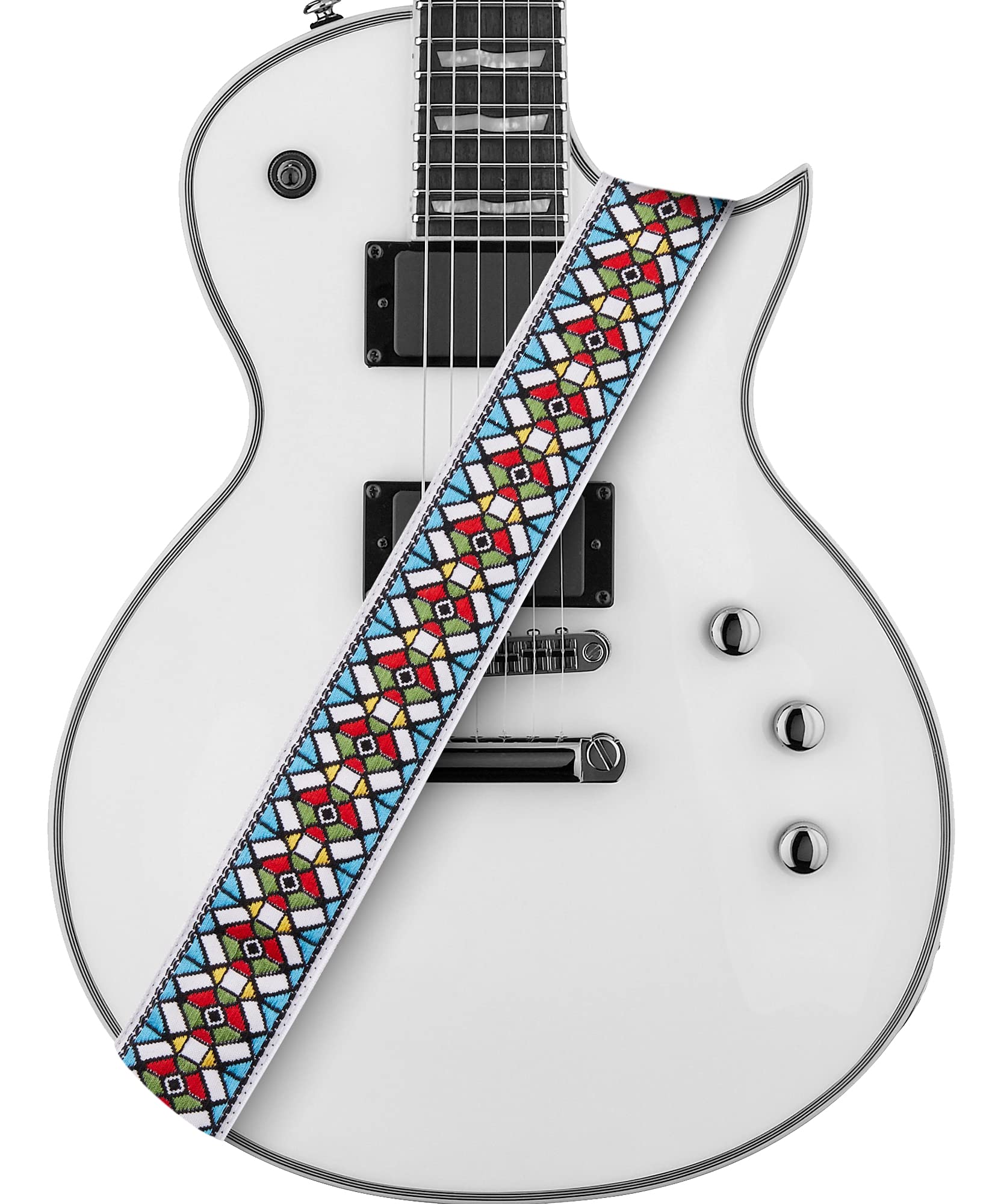 Amumu Guitar Strap Stained Glass Vintage Jacquard for Bass, Electric & Acoustic Guitar Accessories CO27J
