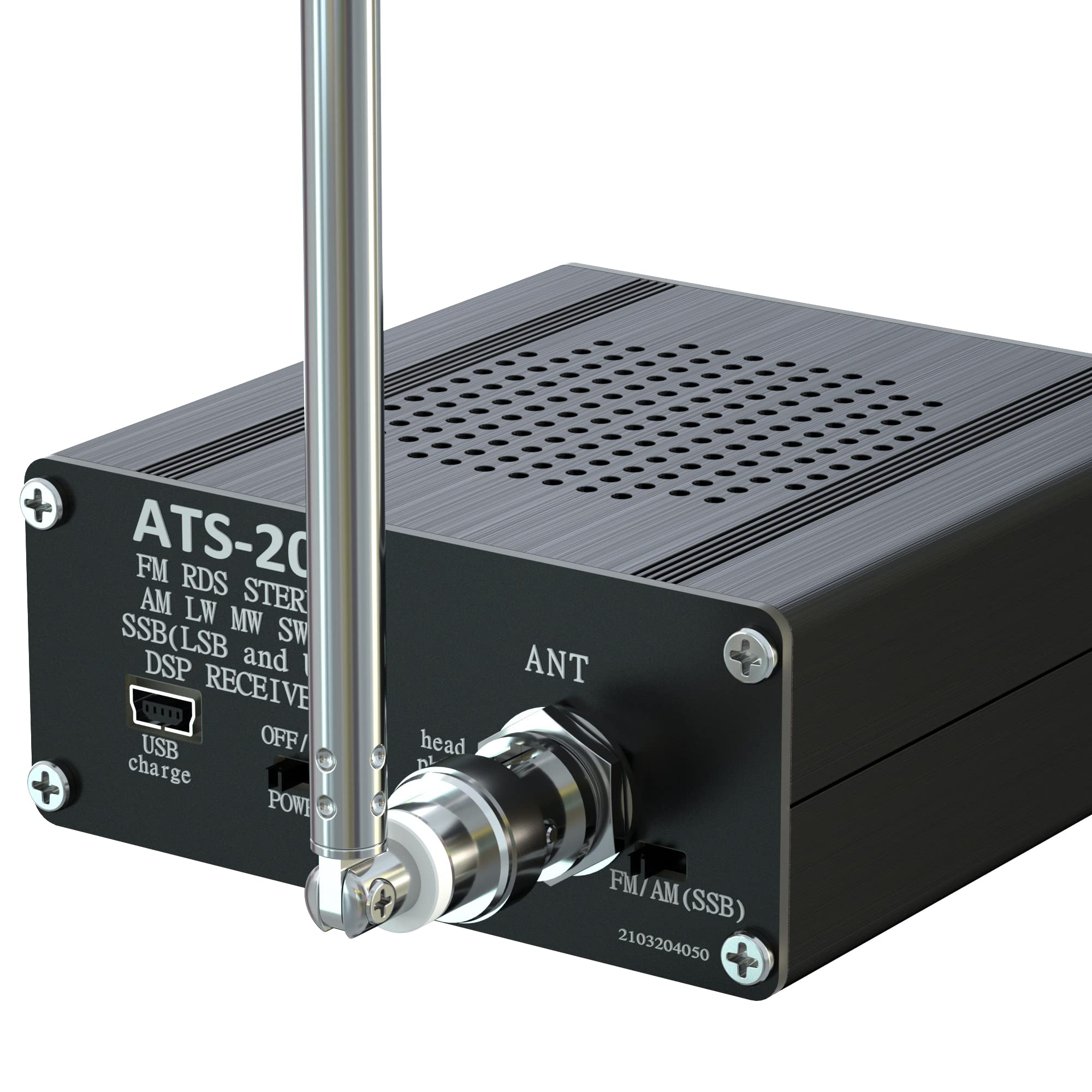 Bulipu Si4732 All Band Full Frequency Radio Receiver, Fm Am (Mw And Sw) Ssb (Lsb And Usb) With Speaker, Antenna, Battery, Black