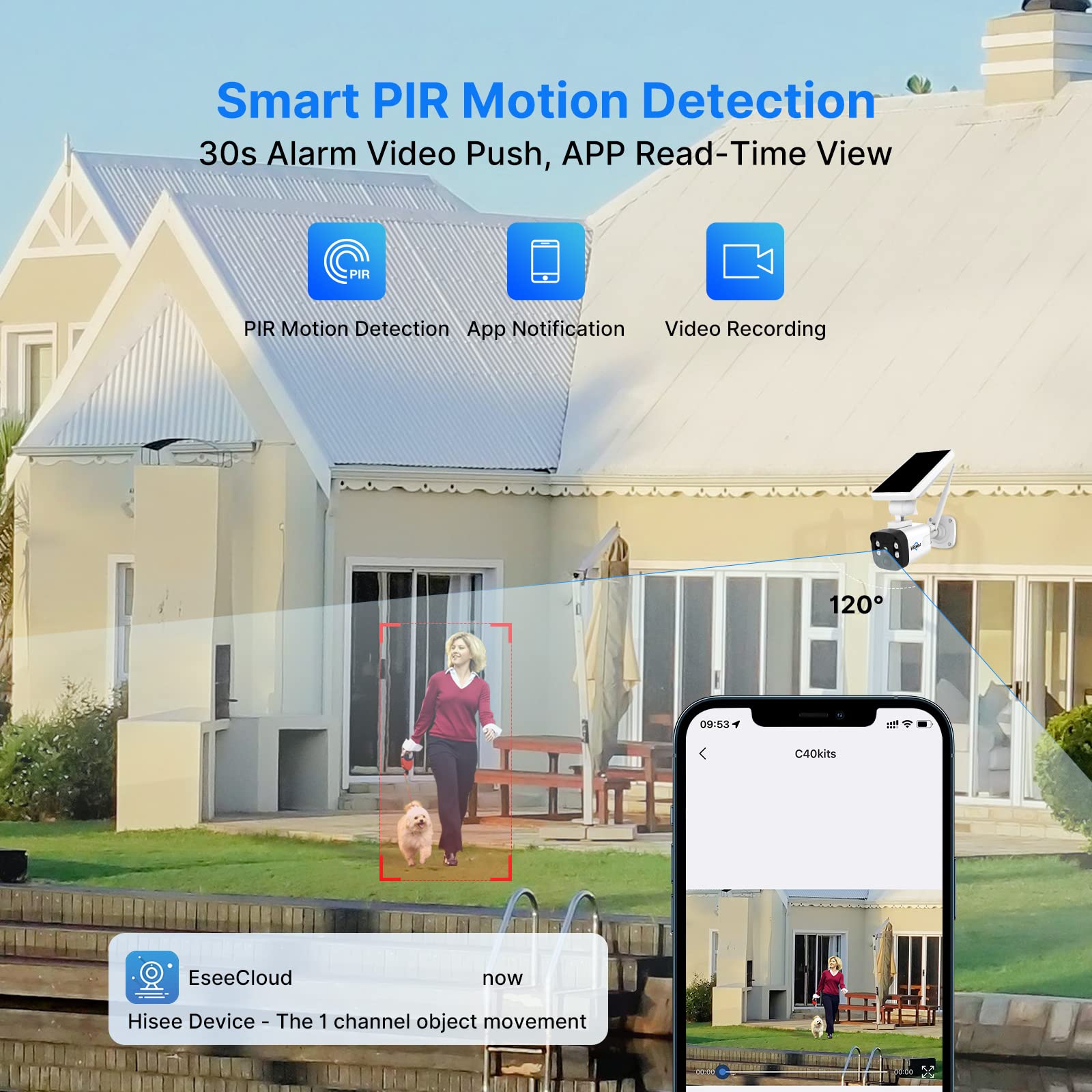 [1Tb Hdd,4Mp Spotlight] Hiseeu Solar Wireless Security Camera System,10Ch Hd 4K Nvr,Night Vision, 2 Way Audio, Pir Motion Detection,Motion Record, Outdoor Home Surveillance