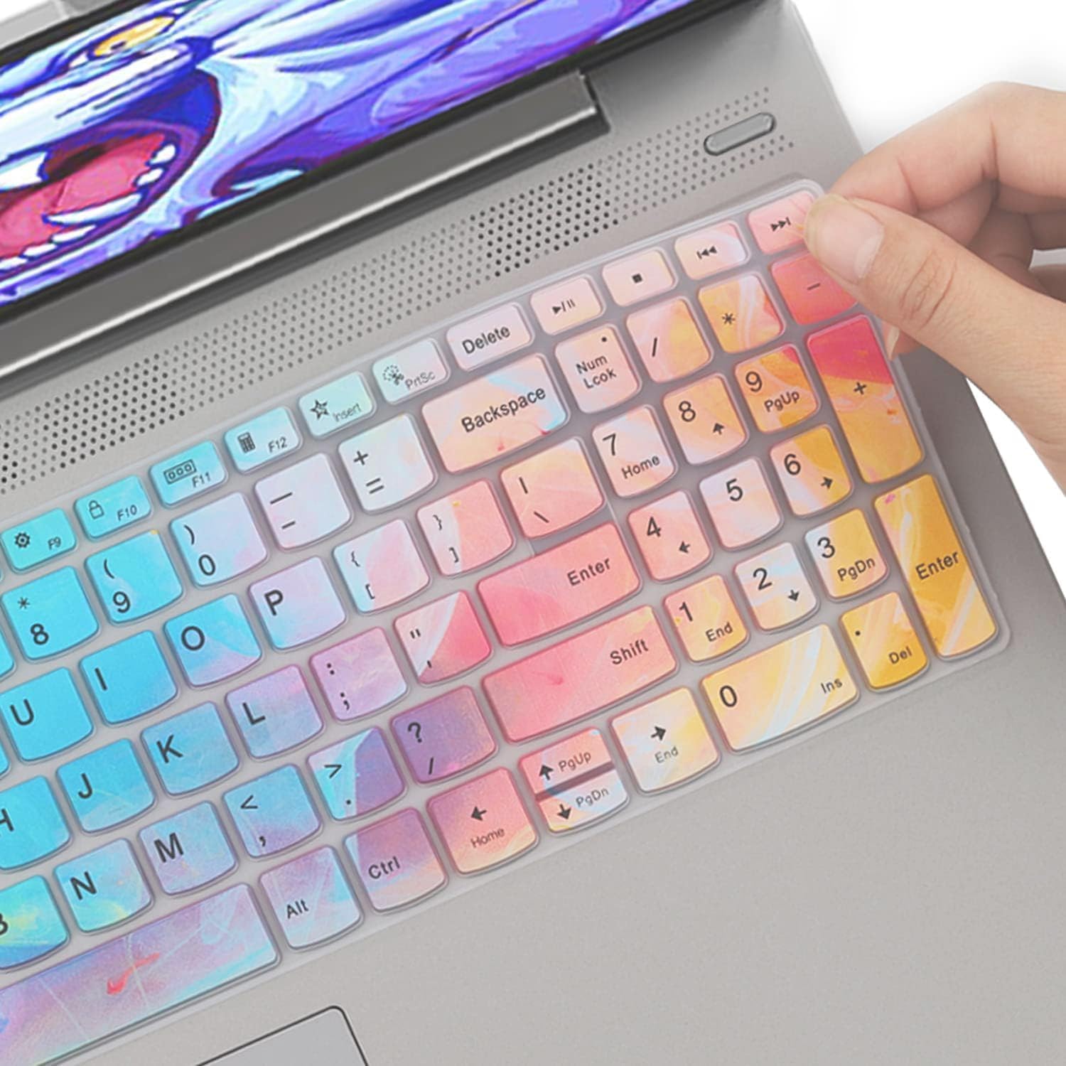 Colorful Keyboard Cover For 2024 2023 Lenovo V15 Series 15.6'', Lenovo Ideapad 1/Ideapad 1I 15.6 Inch Laptop 15Ada07 15Iau7 15Al