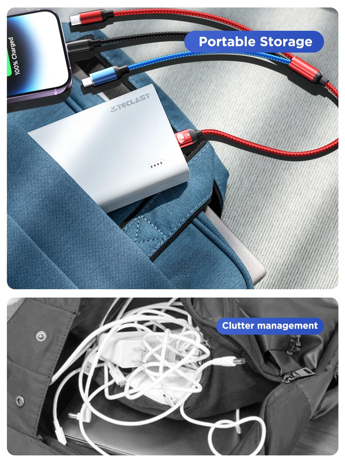 Short Multi Charging Cable, 1Ft 2Pack Fast Multiple Usb Cable 3 In 1 C ...