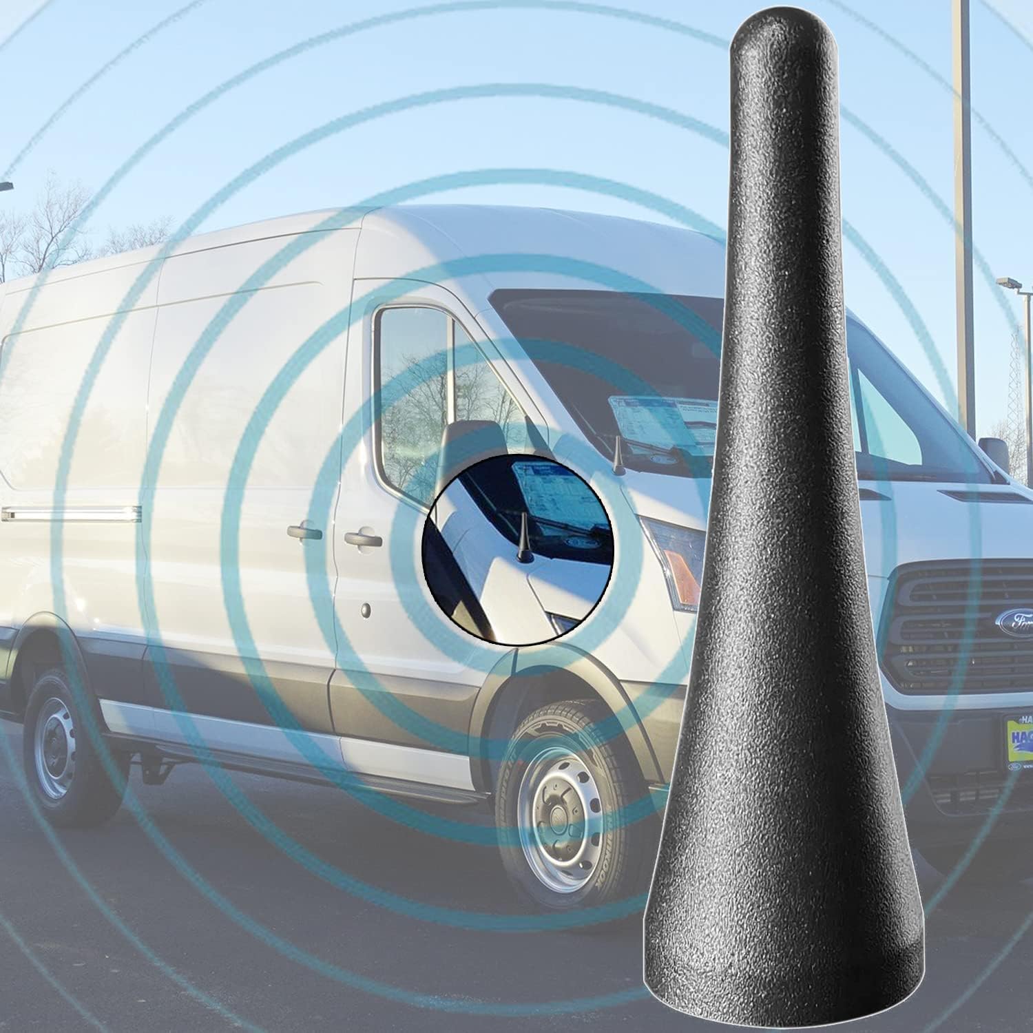 3.8 Inch Aluminum Antenna For Ford Transit (2013 2024), Ford Transit Antenna Replacement, Ford Transit 150 250 2013 2014 2015 20