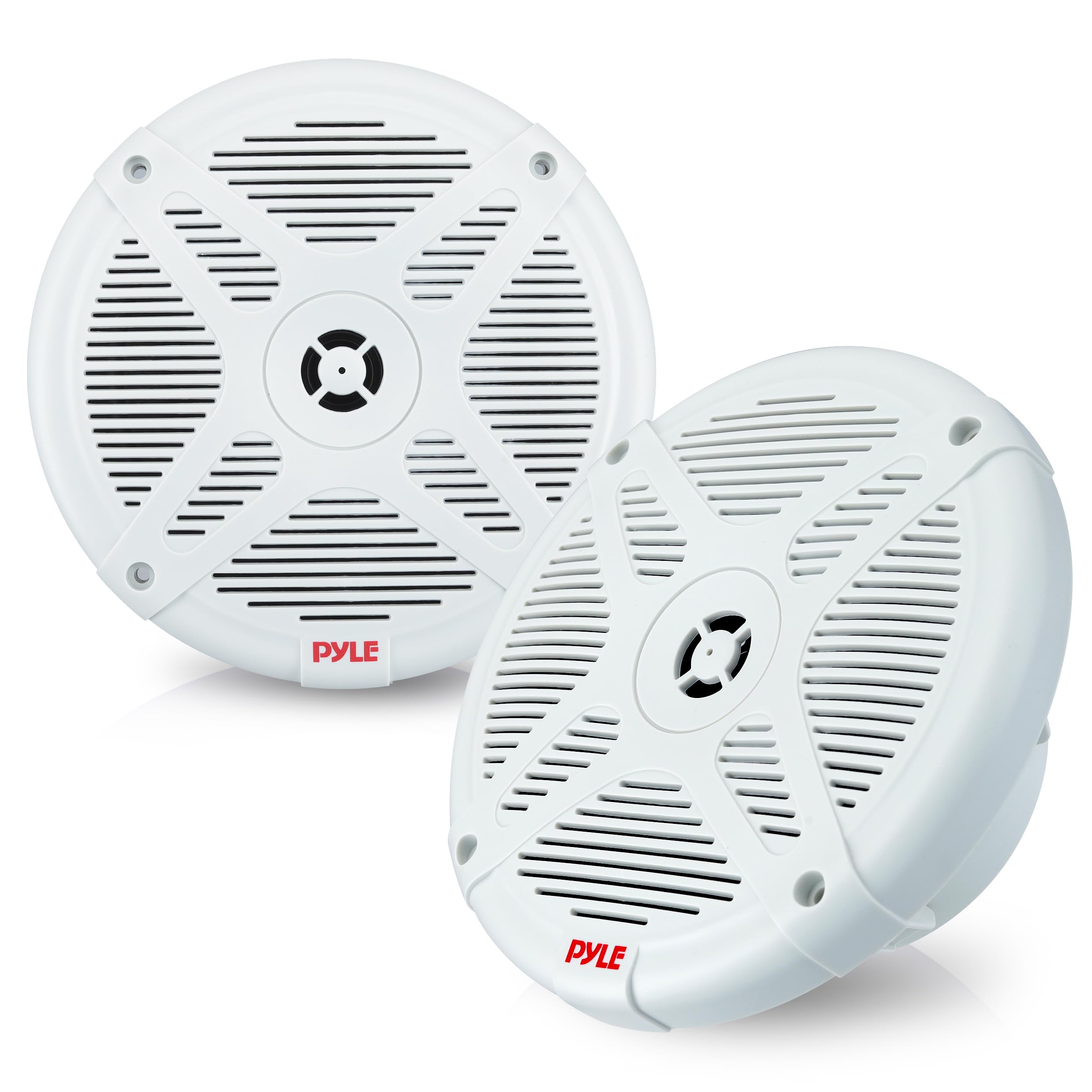 Pyle 6.5 Inch Marine Speakers (Pair) - 2-way IP-X4 Waterproof and Weather Resistant Outdoor Audio Dual Stereo Sound System with