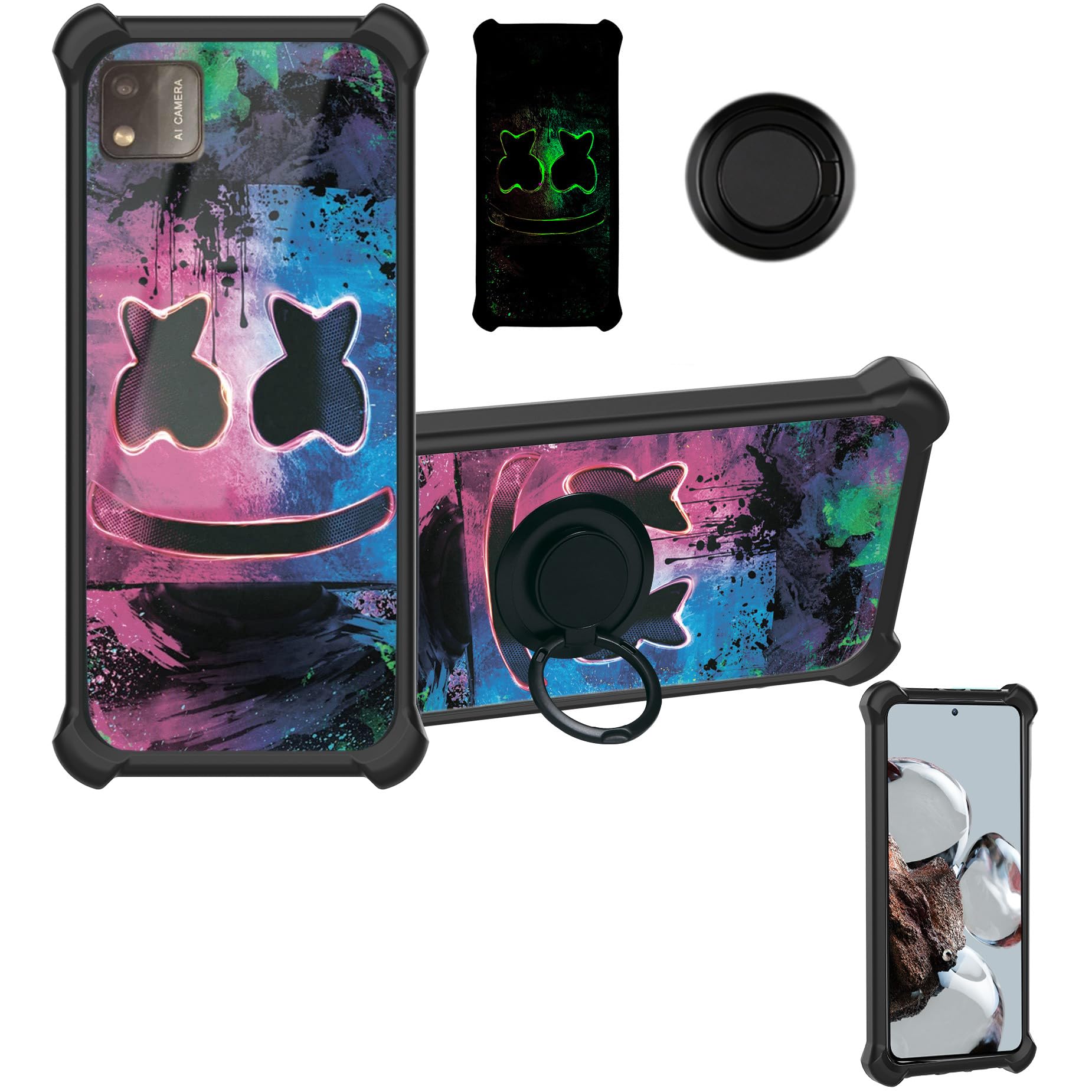 Aroepurt Vortex V22S Case Compatible With Vortex V22 Phone Case Cover [Hard Pc + Soft Silicone][Luminous Effect] Ygh Bq