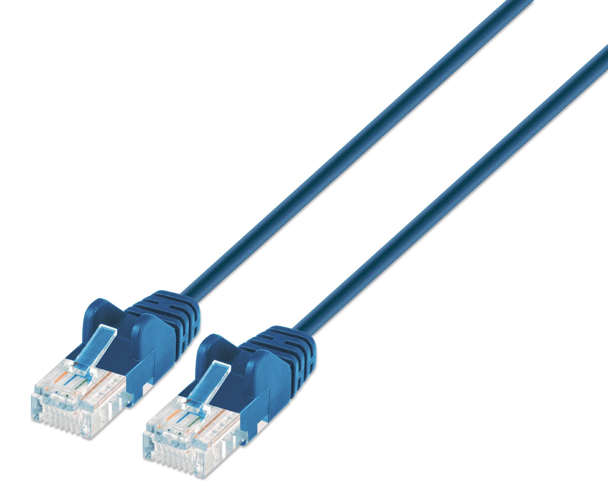 Intellinet Slim Cat6 Ethernet Network Patch Cable - 10G Internet Cord with Snagless Boot,RJ45 Male to RJ45 Male, Pure Bare Coppe