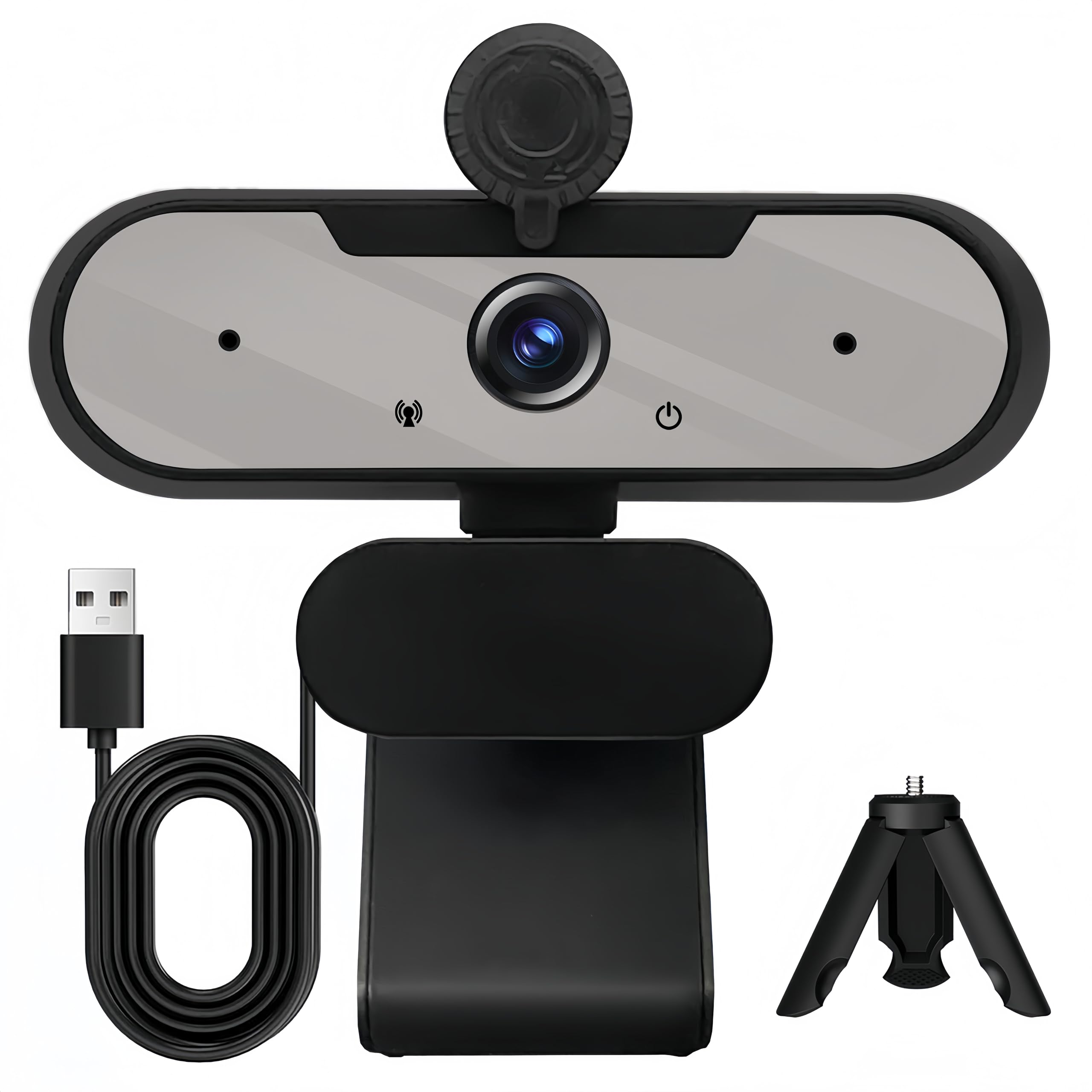 MTORED USB HD 1080P Video Webcam and Wide Angle Camera with Builtin Microphone and Rotatable Tripod,for Laptop Computer or Desk