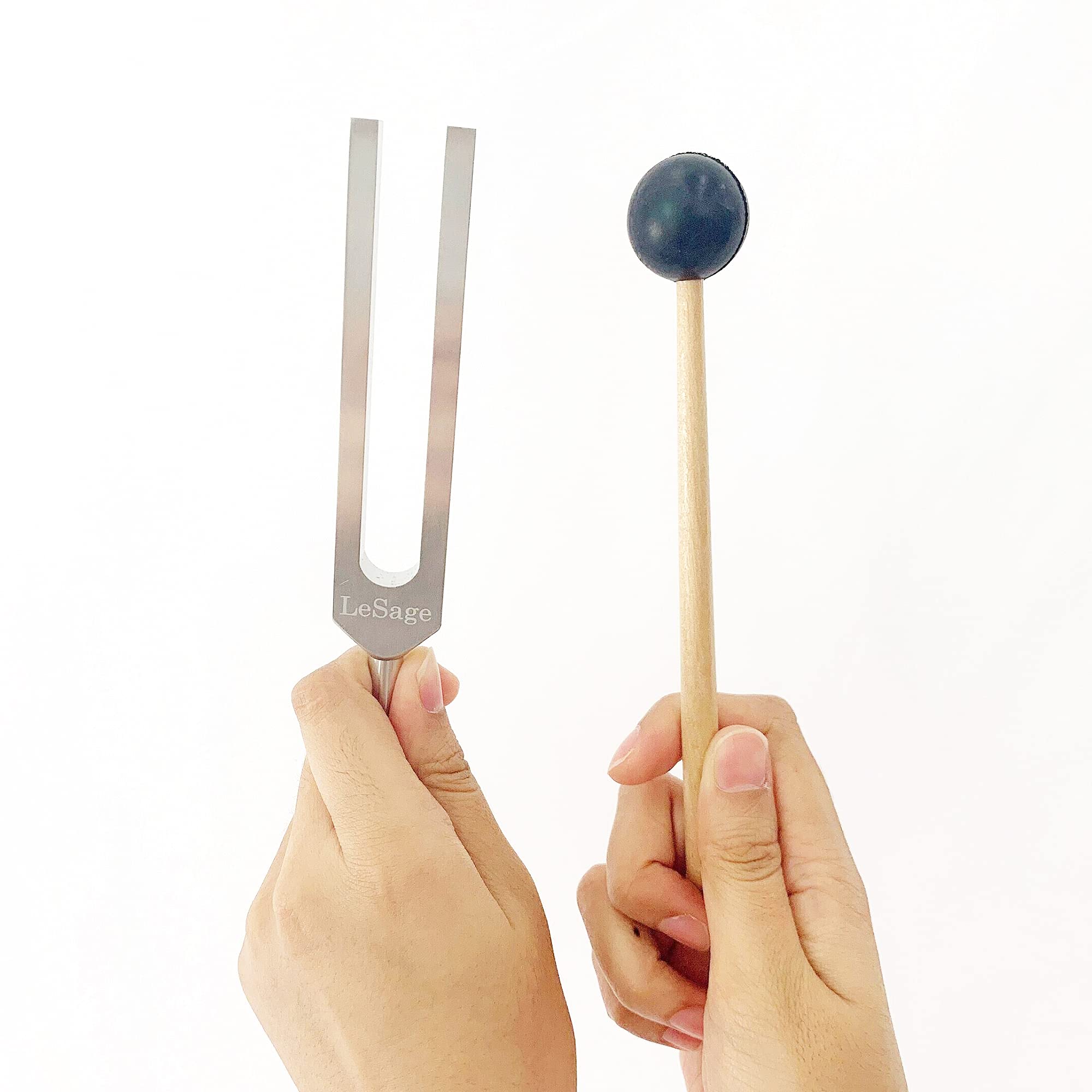 Lesage 528 Hz Tuning Fork With Silicone Hammer Cleaning Cloth Violin/Guitar/Piano Tune Non-Magnetic Aluminum Alloy