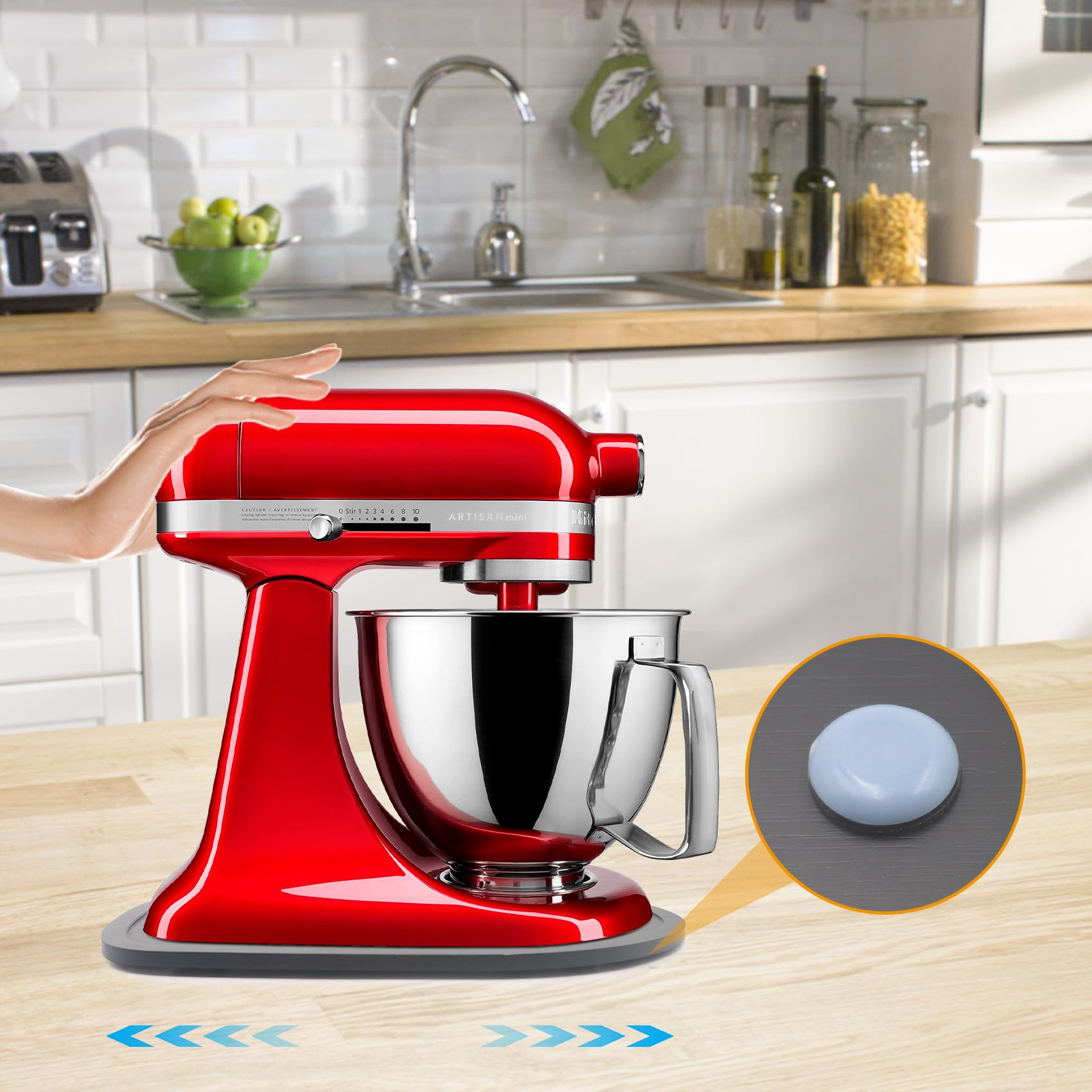 Mixer Slider Compatible With Kitchen Aid Bowl Lift 4 .5 5 Qt Stand Mixer Pine Wood   Kitchen Countertop Storage Mover Sliding Ca