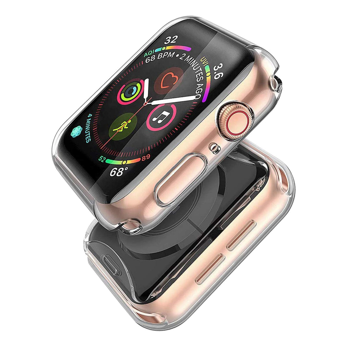 (2 Pack) Langboom Case For Apple Watch Se Series 6 Series 5 Series 4 44Mm, Durable Tpu Screen Protector, Hd Clear Ultra Slim Cov