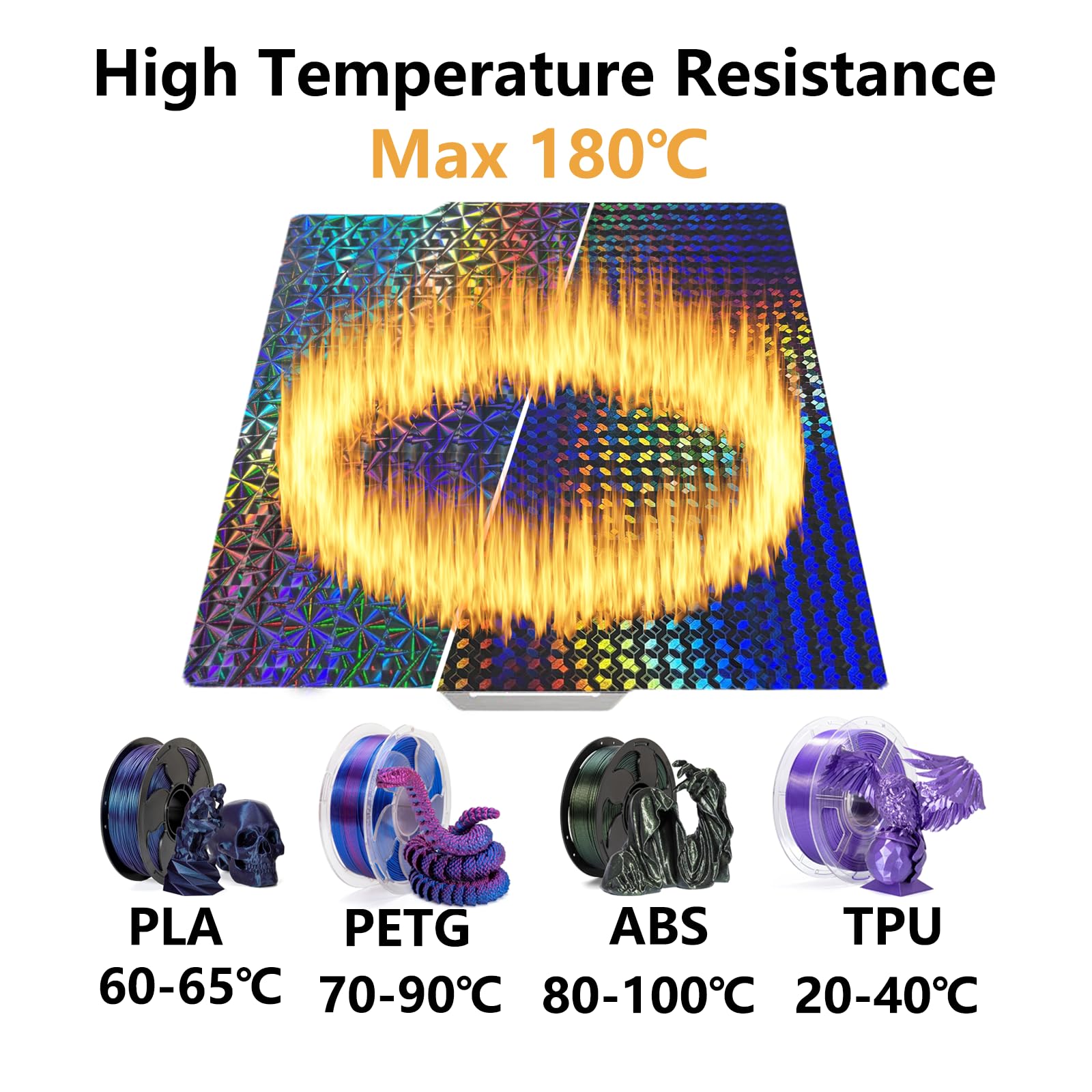 Diamond Ball+Windmill 3D Printer Build Plate For Bambu Labs X1 X1C X1E P1P P1S A1 3D Pritner, Double Sided Smooth Flexible Sprin