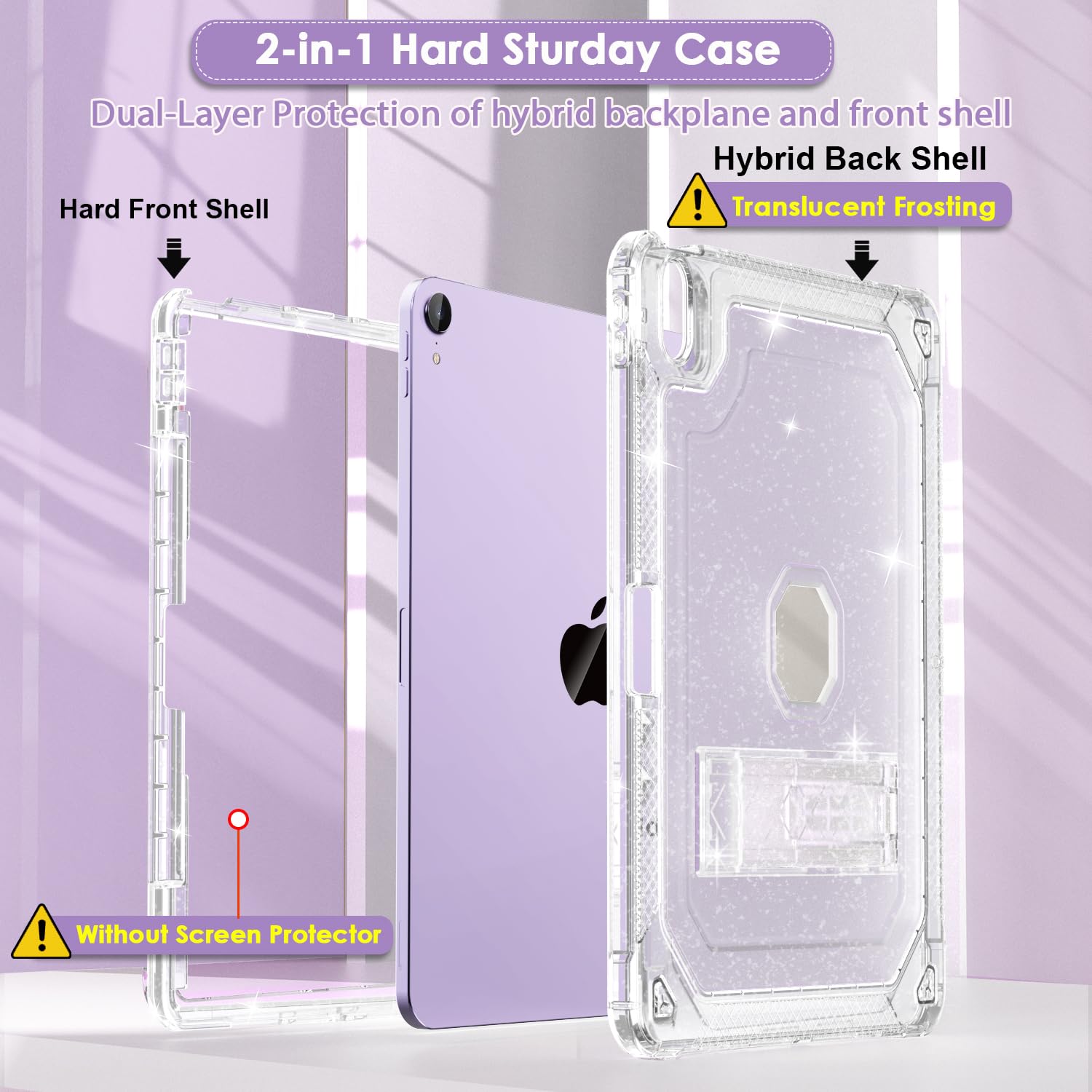 Zonefoker For New Ipad Air 13 Inch Case 2024 M2, 13'' Ipad Air Case 6Th Gen 2024 13 Inch Clear Glitter Slim Cover With Pencil Ho