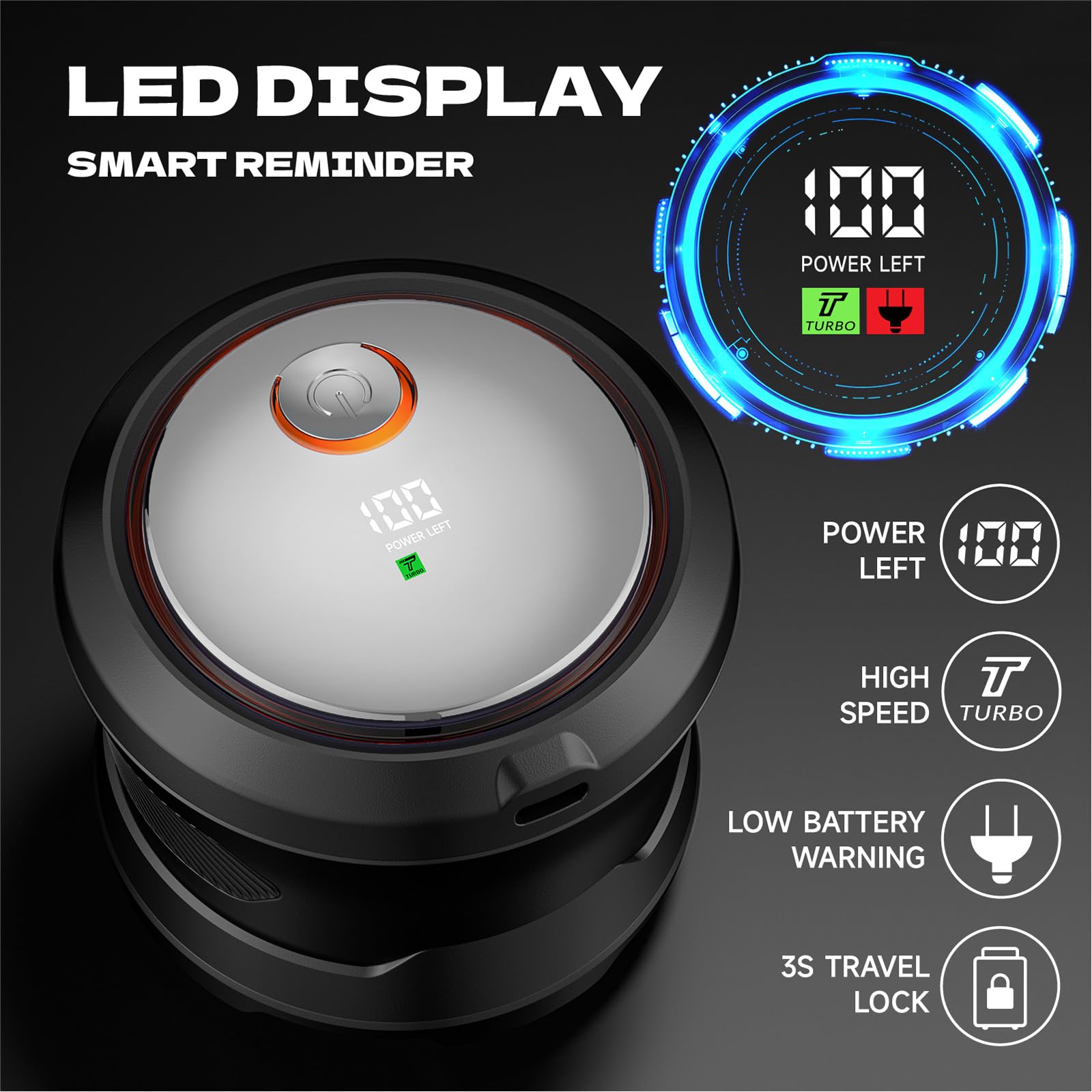 Bald Head Shaver With 5 Rotary Blades, Black