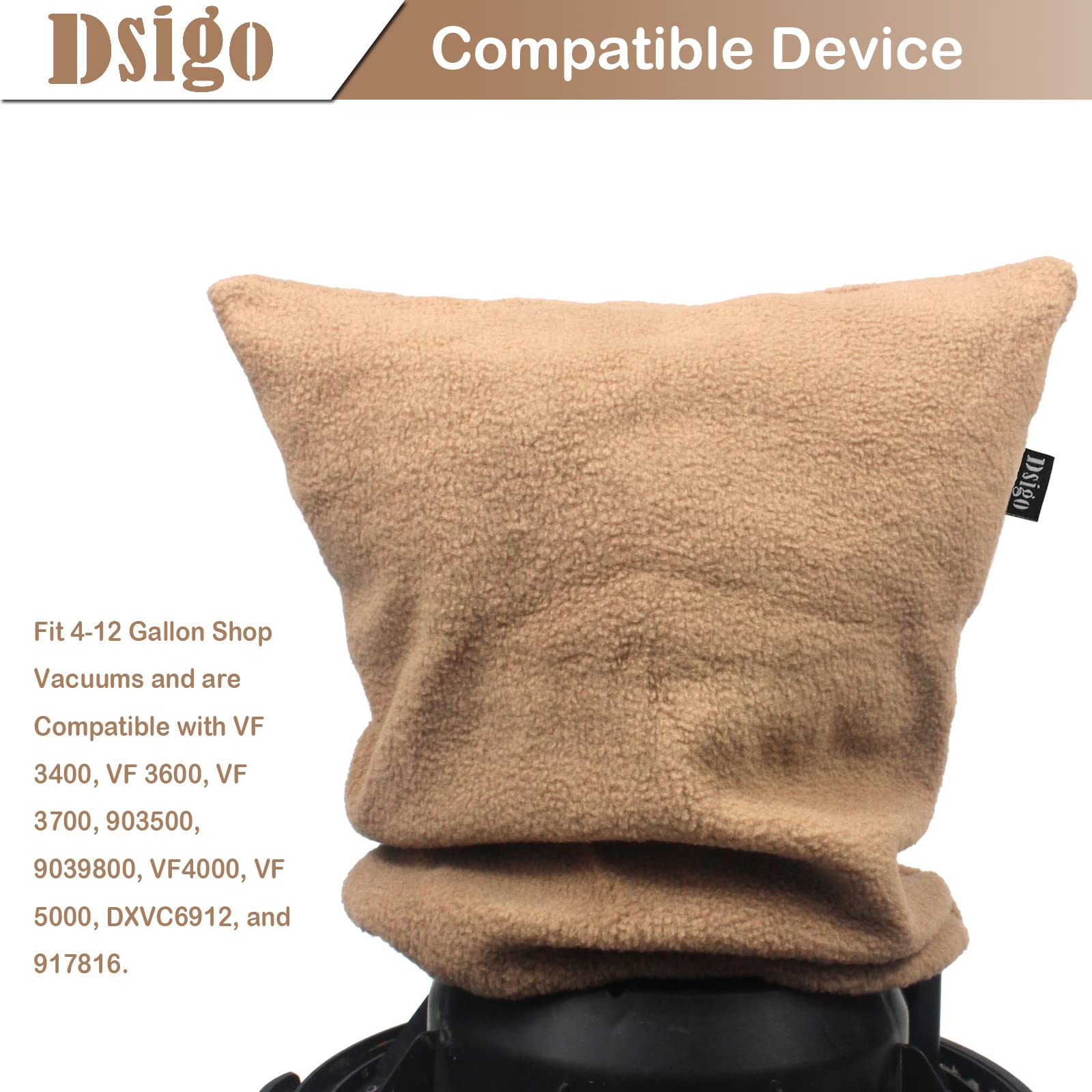 Dsigo Shop Vac Filter Retainer Cover Reusable Brown Vacuum Dust Stopper
