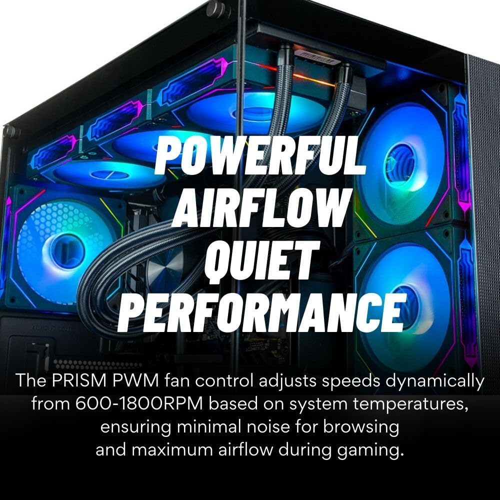Empowered PC Panorama RTX 5080 Gaming Desktop - i9-14900KF, 32GB DDR5, 2TB SSD, Liquid Cooled, Black, RGB Keyboard & Mouse, Wi