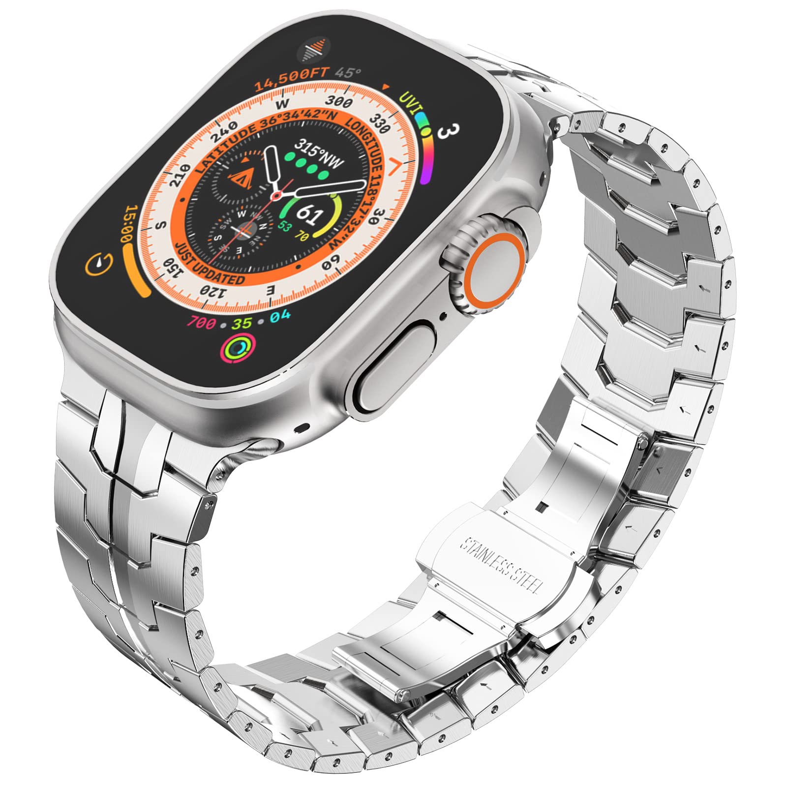 Kades Metal Band Compatible With Apple Watch Band 49Mm 45Mm 44Mm 42Mm Iwatch Ultra Series 8 Series 7 Se 2022 6 5 4 3 2 1, Stainl