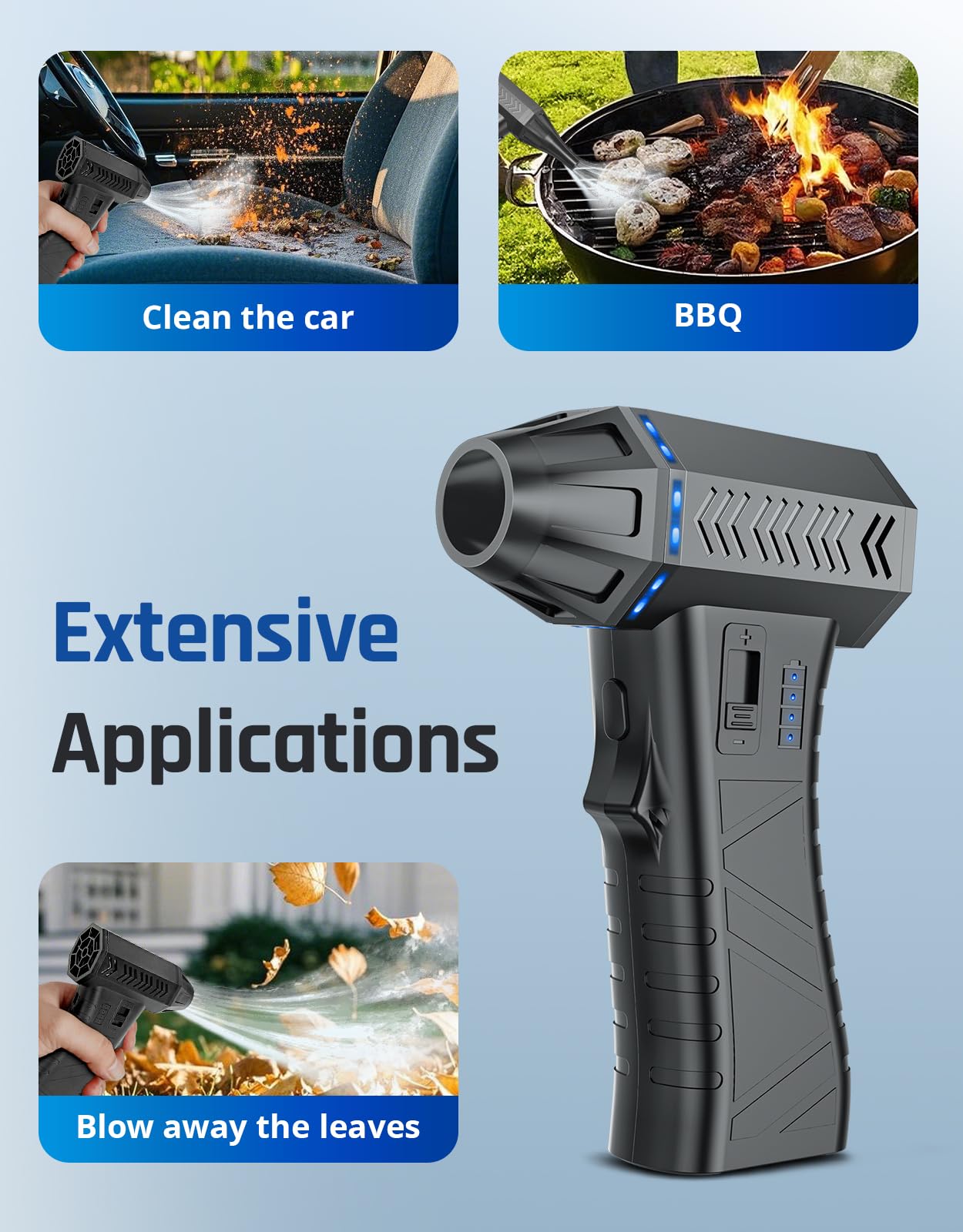 Compressed Air Duster- 300000Rpm Super Power Electric Air Duster, Variable Wind Speed Max 200G Mini Dust Blower For Computer, Ke