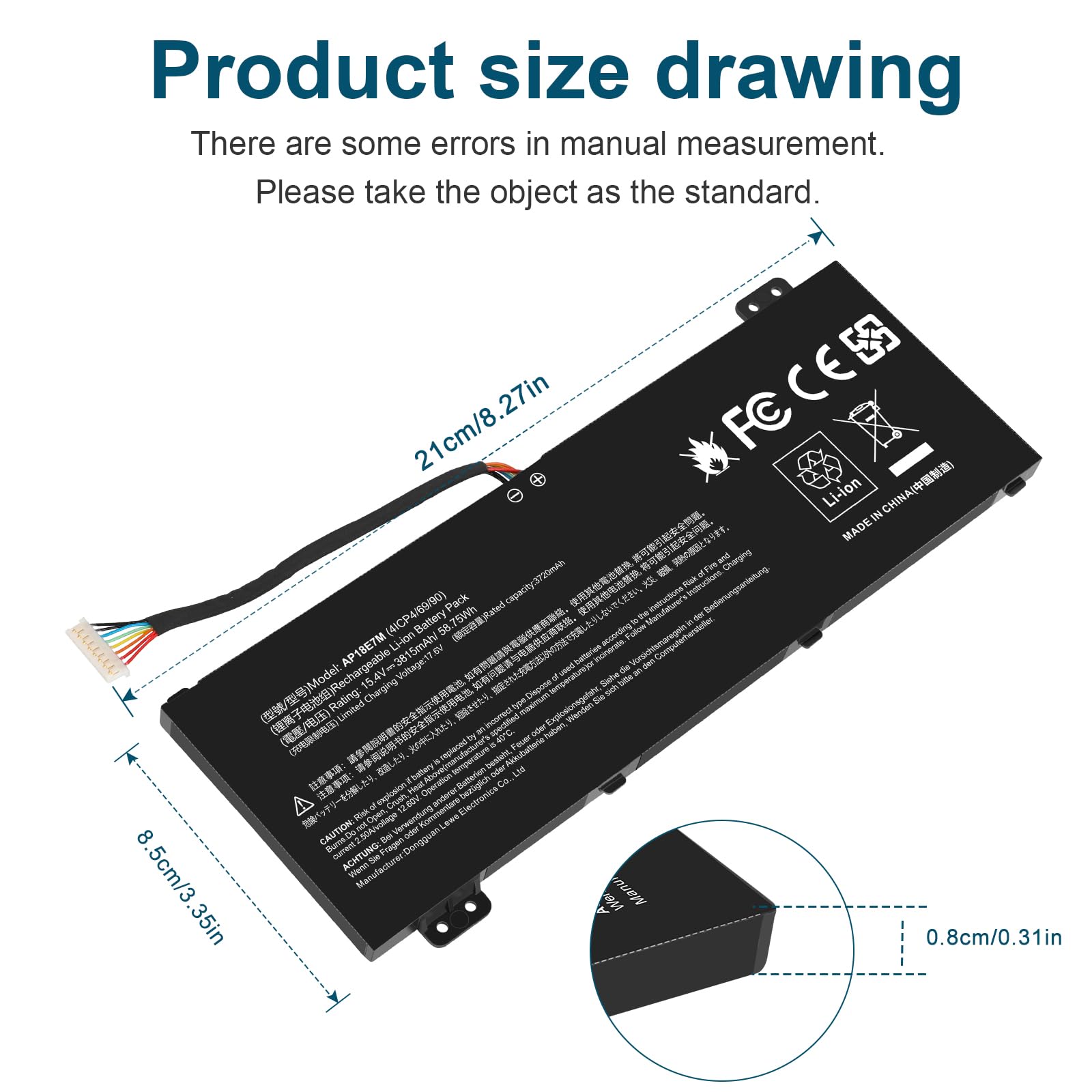 Ap18E7M Battery For Acer Nitro 5 An515 44 An515 54 An517 51 Nitro 7 An715 51, Aspire 7 A715 74G, Predator Helios 300 Ph315 52 Ph
