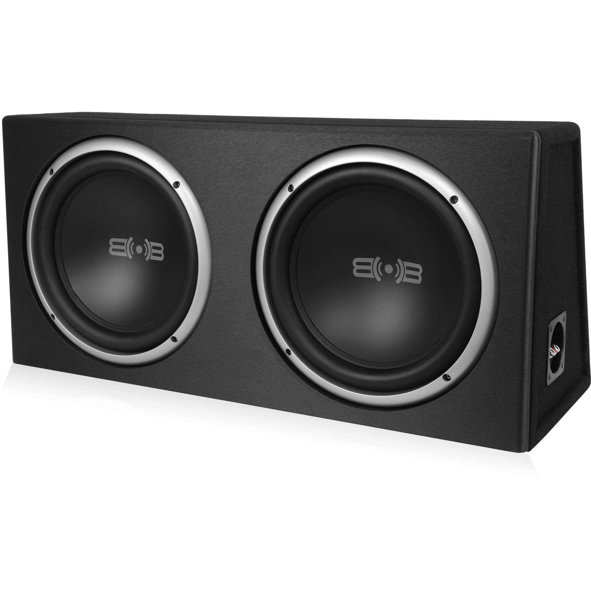 Belva Bpkg212V2 1200W Dual 12' Car Subwoofer With Ported Enclosure, Monoblock Amplifier, Wiring Kit And Remote Bass Knob