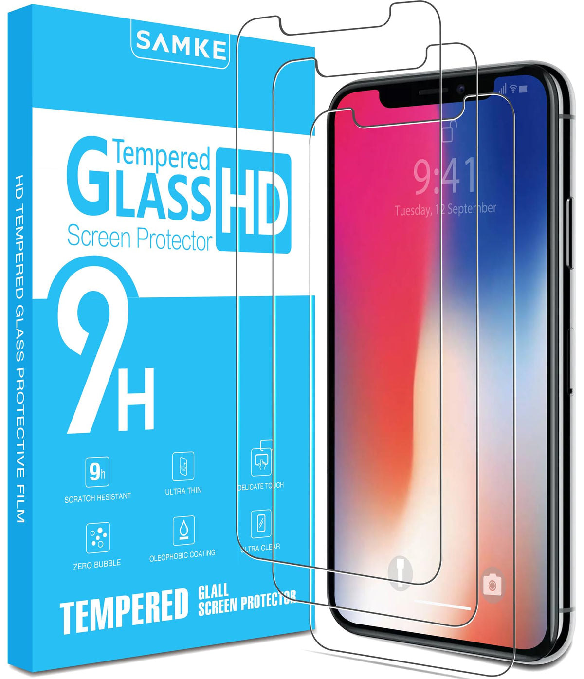 Samke Compatible With Apple Iphone Xr Iphone 11 Screen Protector [6.1In][Not Ip10 5.8In] Tempered Glass,2.5D Edge Advanced Hd Cl