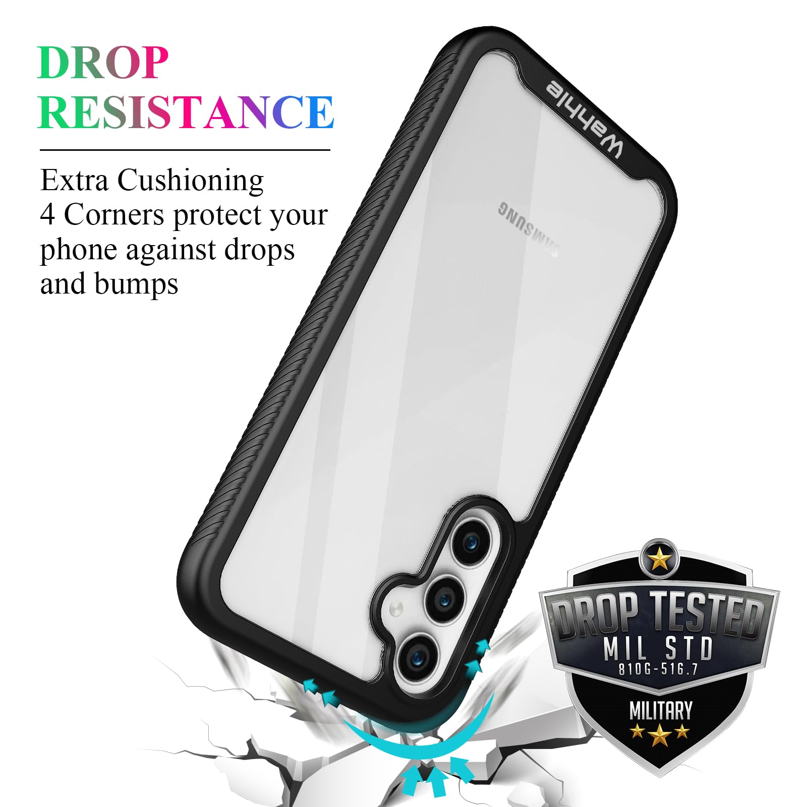 Wahhle Compatible With Samsung Galaxy S23 Fe Case, Built In Screen Protector Full Body Shockproof Slim Fit Bumper Protective Pho