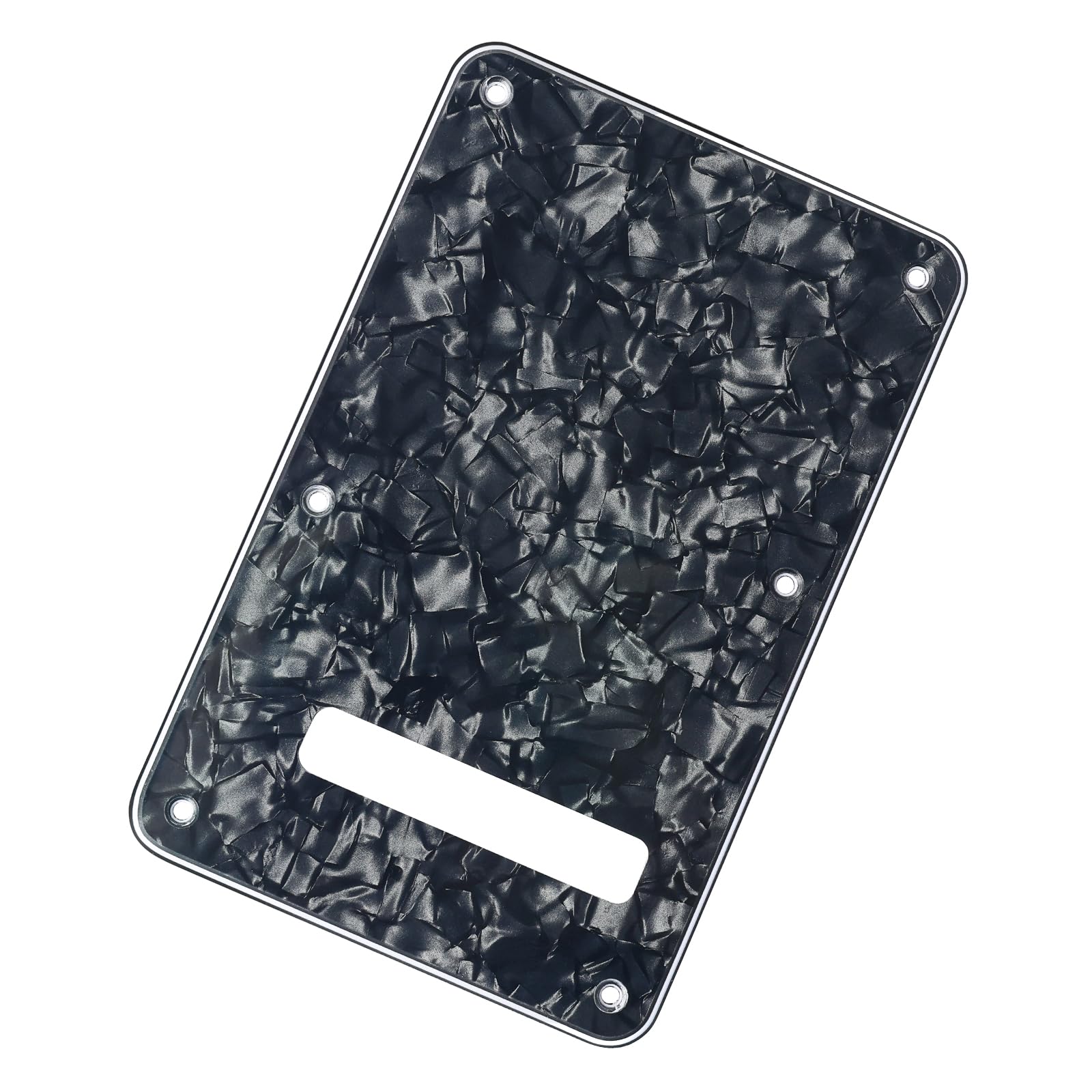 Banworks Electric Guitar 4 Ply Backplate 6-Hole Trem Tremolo Cover For Usa/Mexican Fender Standard Strat St Jt/Hgb-01 Black Pear