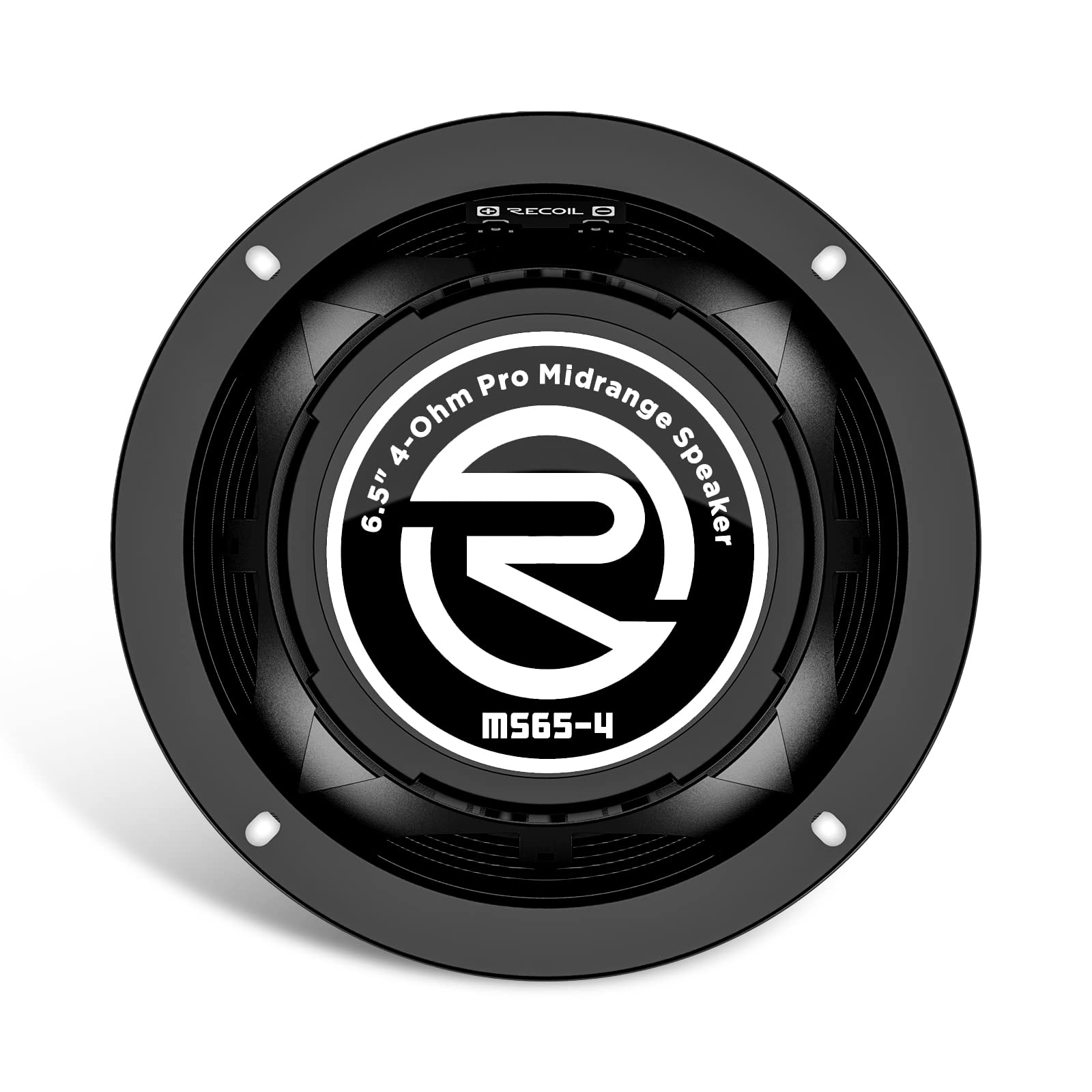 Recoil Ms65-4P 6.5-Inch Midrange Pro Audio Car Speakers, 600 Watts Max, 300 Watts Rms, 4Ohm, 1.5-Inch High Temperature Kapton Vo