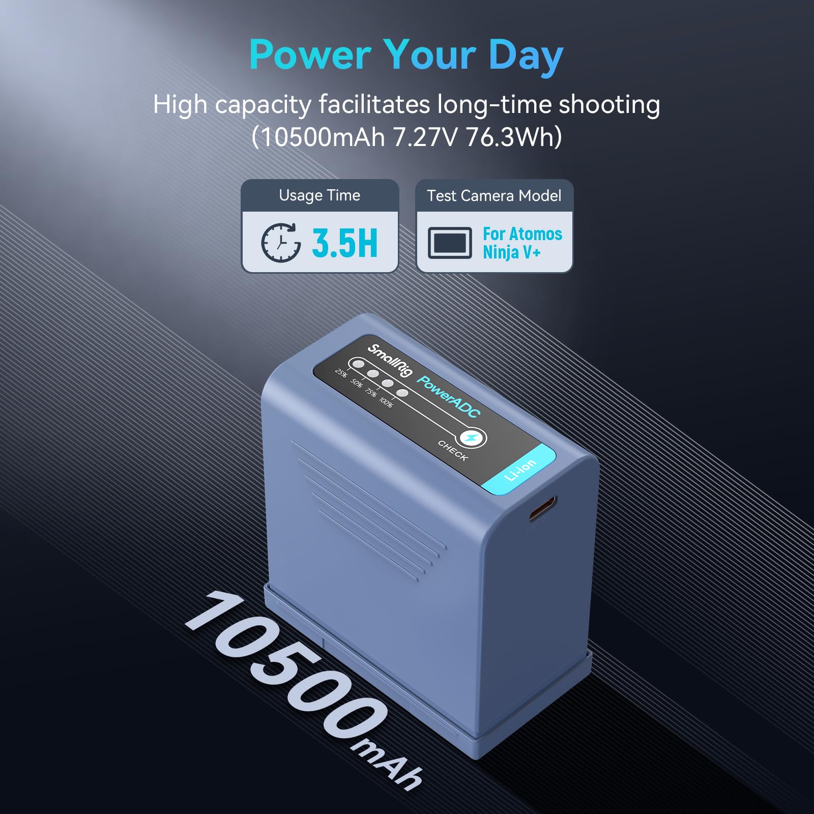 Smallrig Np F970 Battery 10500Mah Usb C Replacement Battery For Sony Np F970 F750 F550, Pd 20W Fast Charging, 6H Full Charged, F