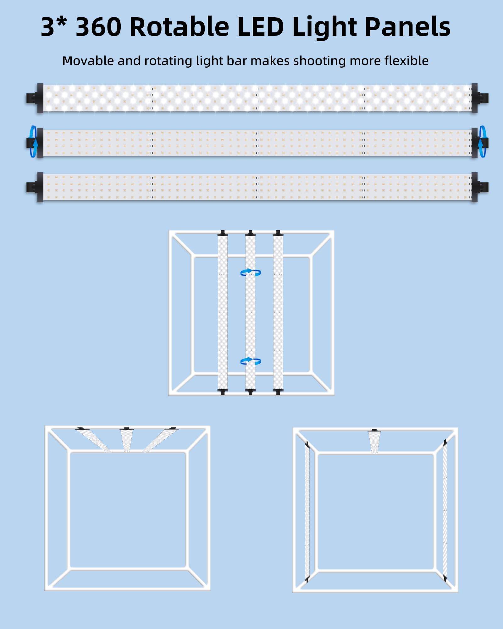 Glendan 32''X32'' Light Box Photography, Large Photo Light Box With 3 Light Panels, 792 Led Beads, Cri >95, Professional Photo B